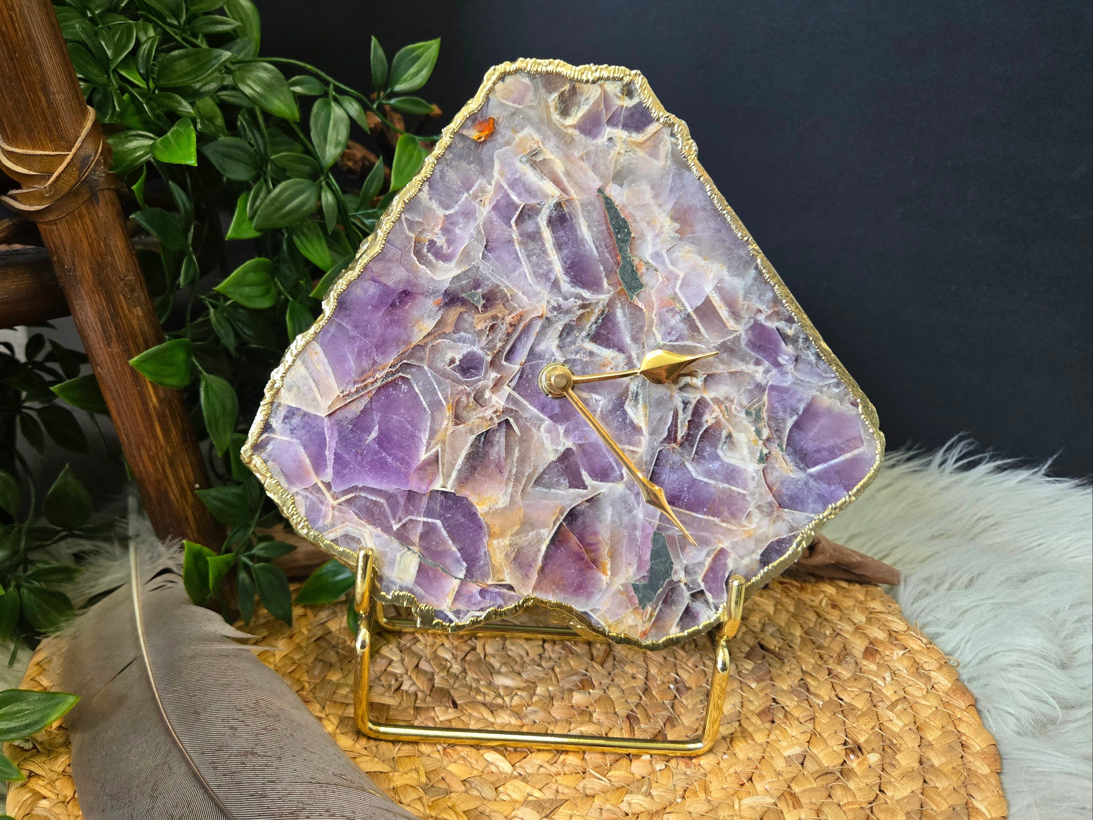Amethyst Agate Clock