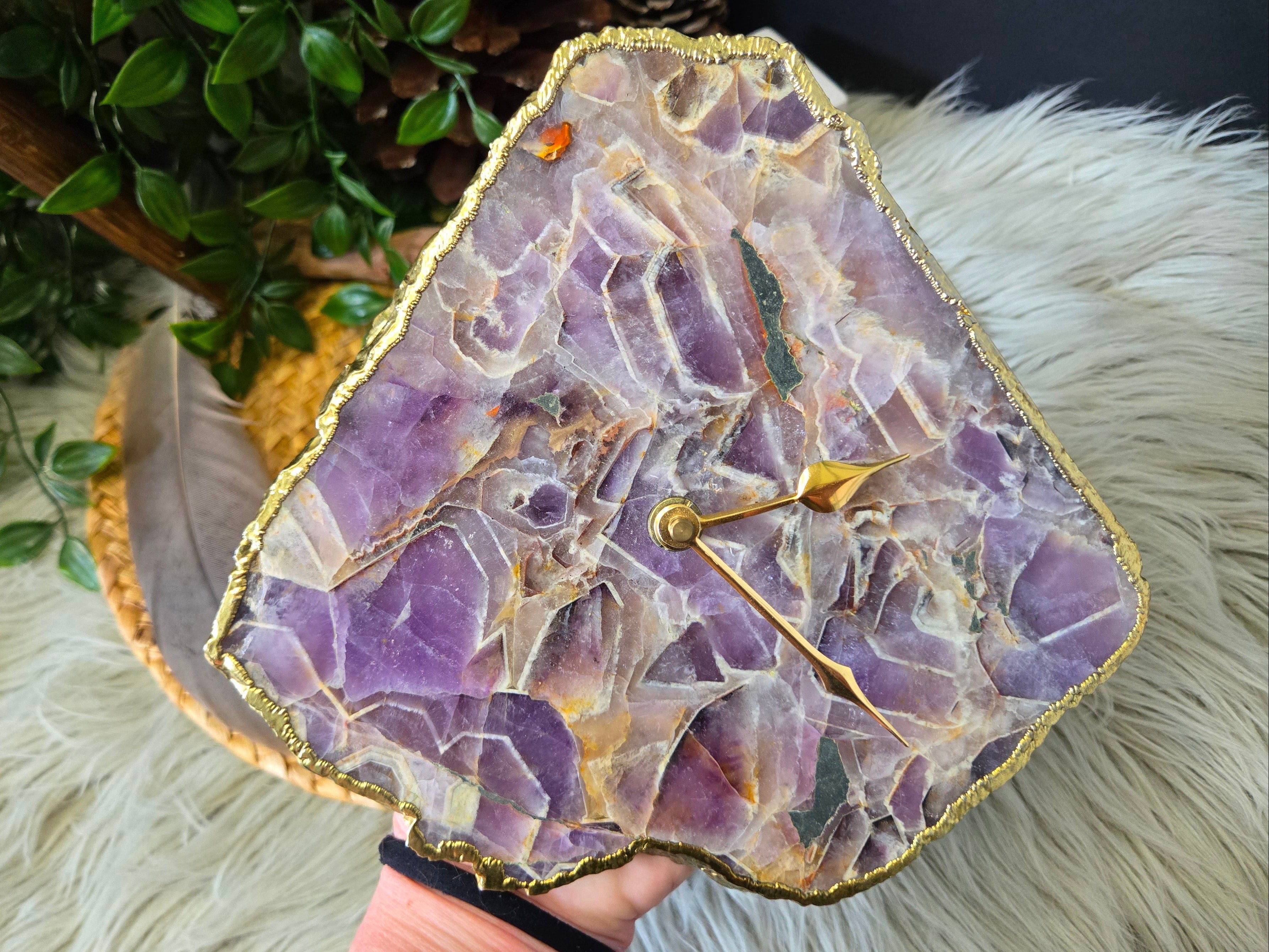 Amethyst Agate Clock