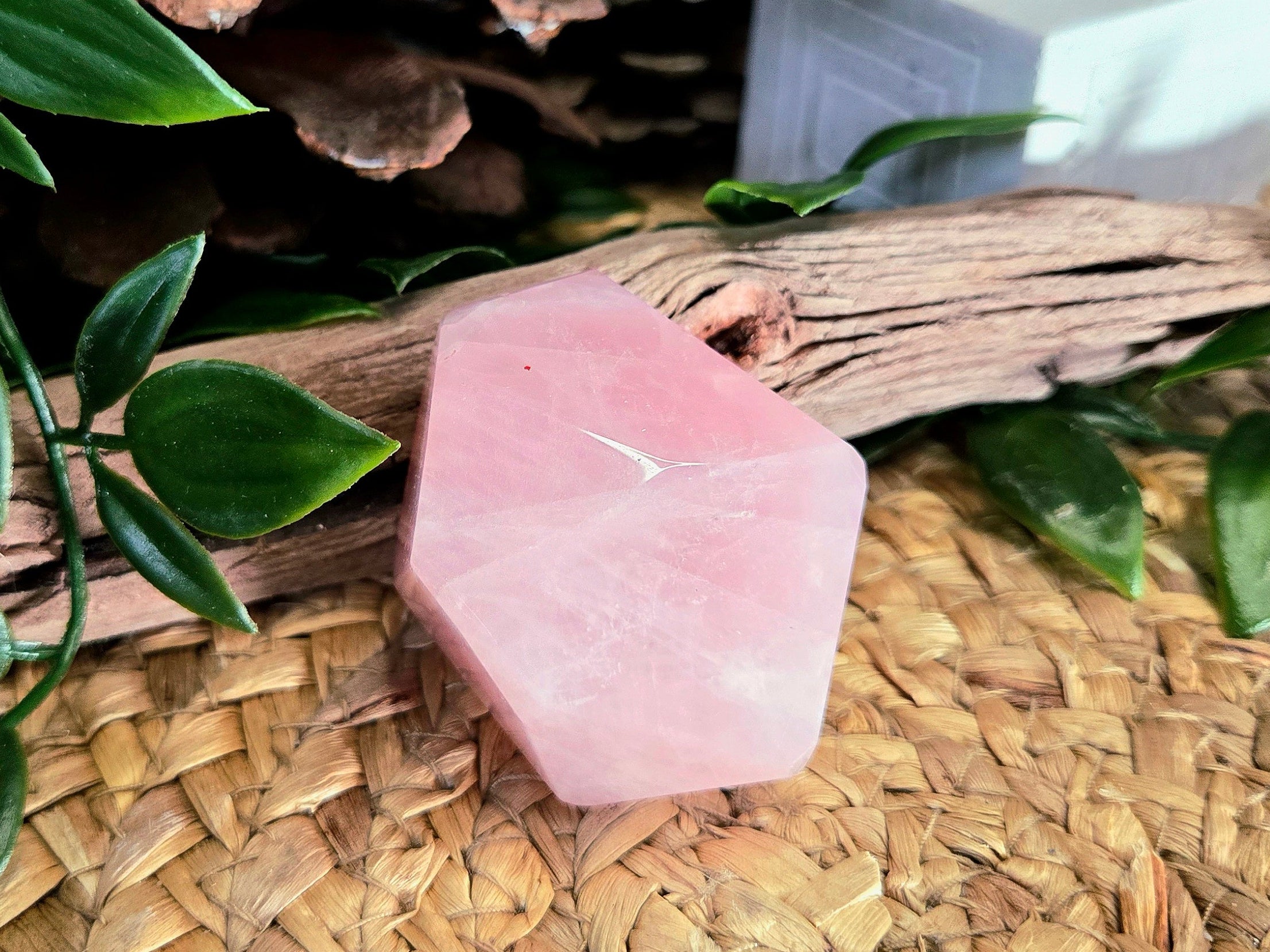 Rose Quartz Geometric Stone 2"