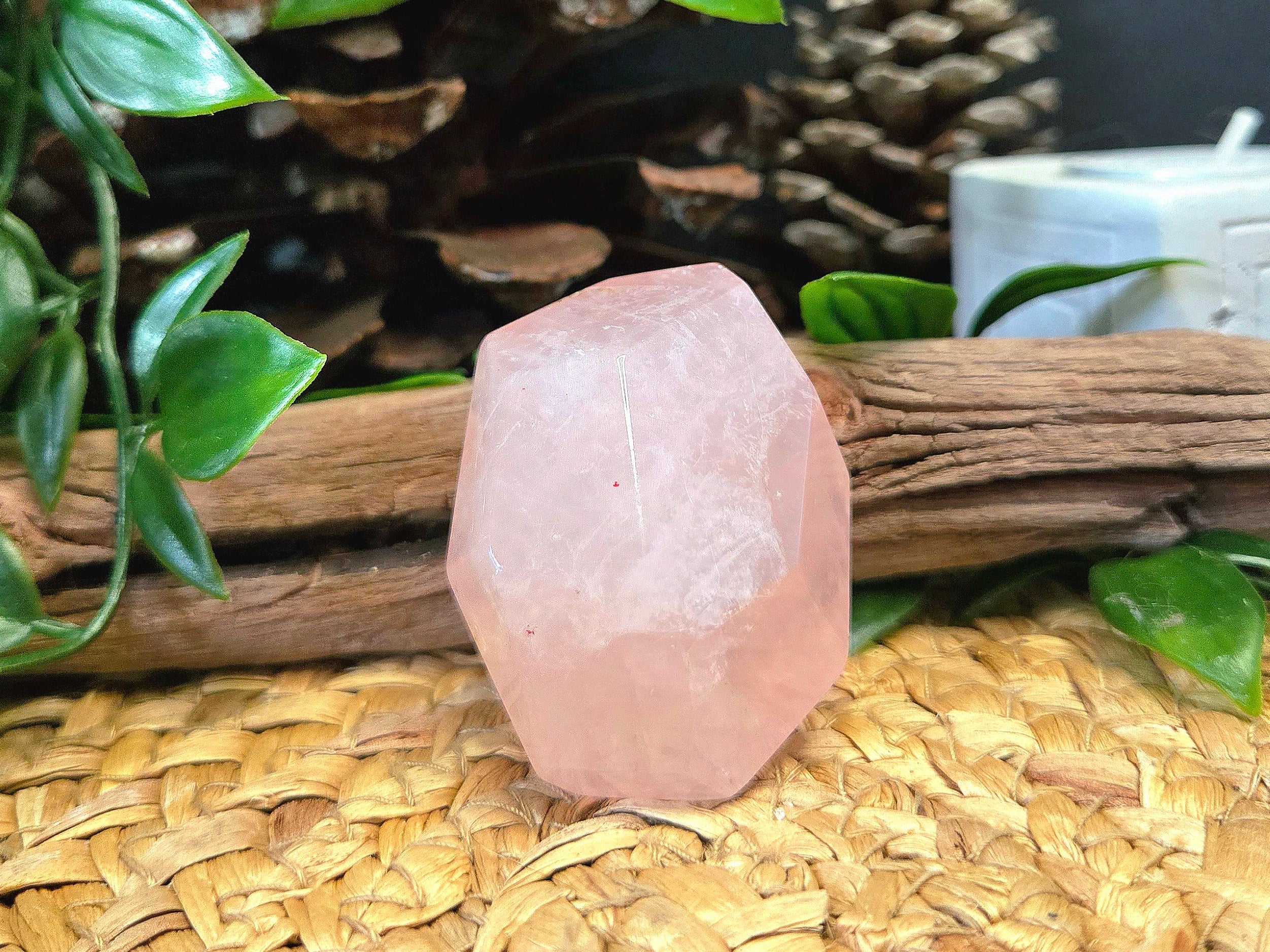 Rose Quartz Geometric Stone 2"