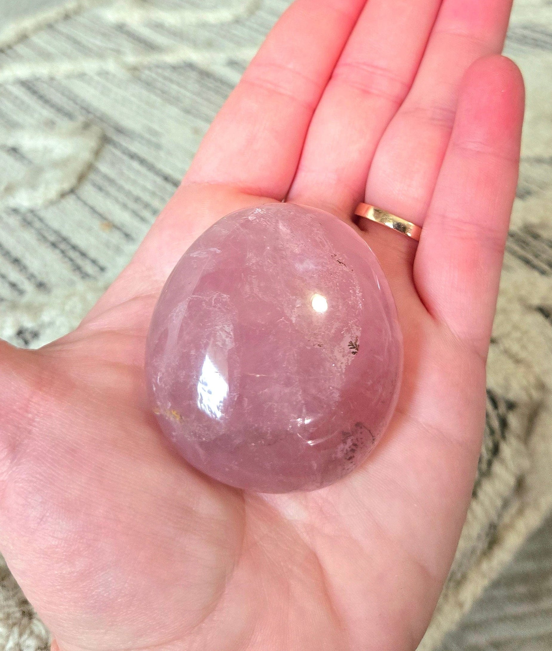 Rose Quartz Palm Stone 2.5"