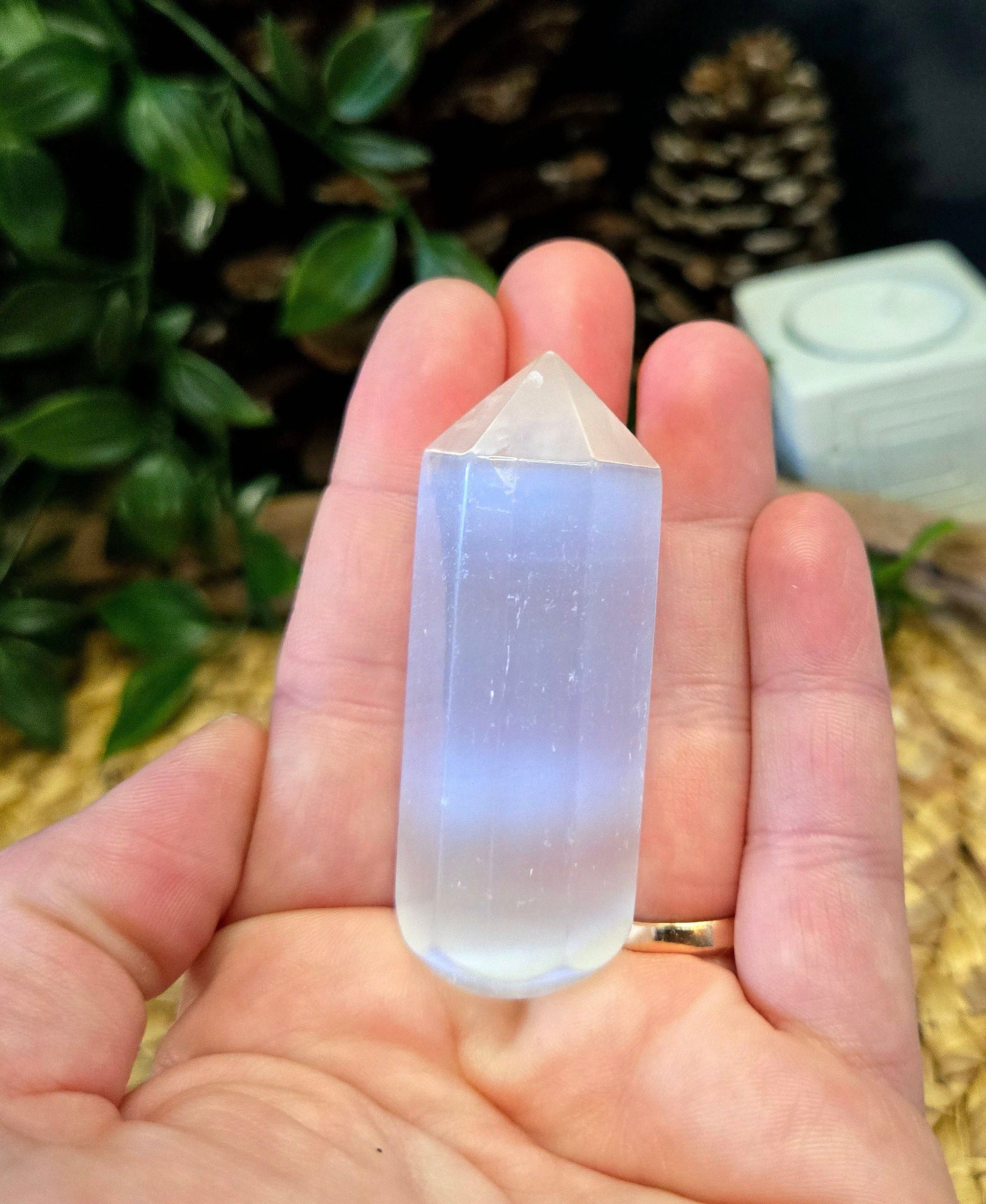 Selenite Rounded Wand 2.5"
