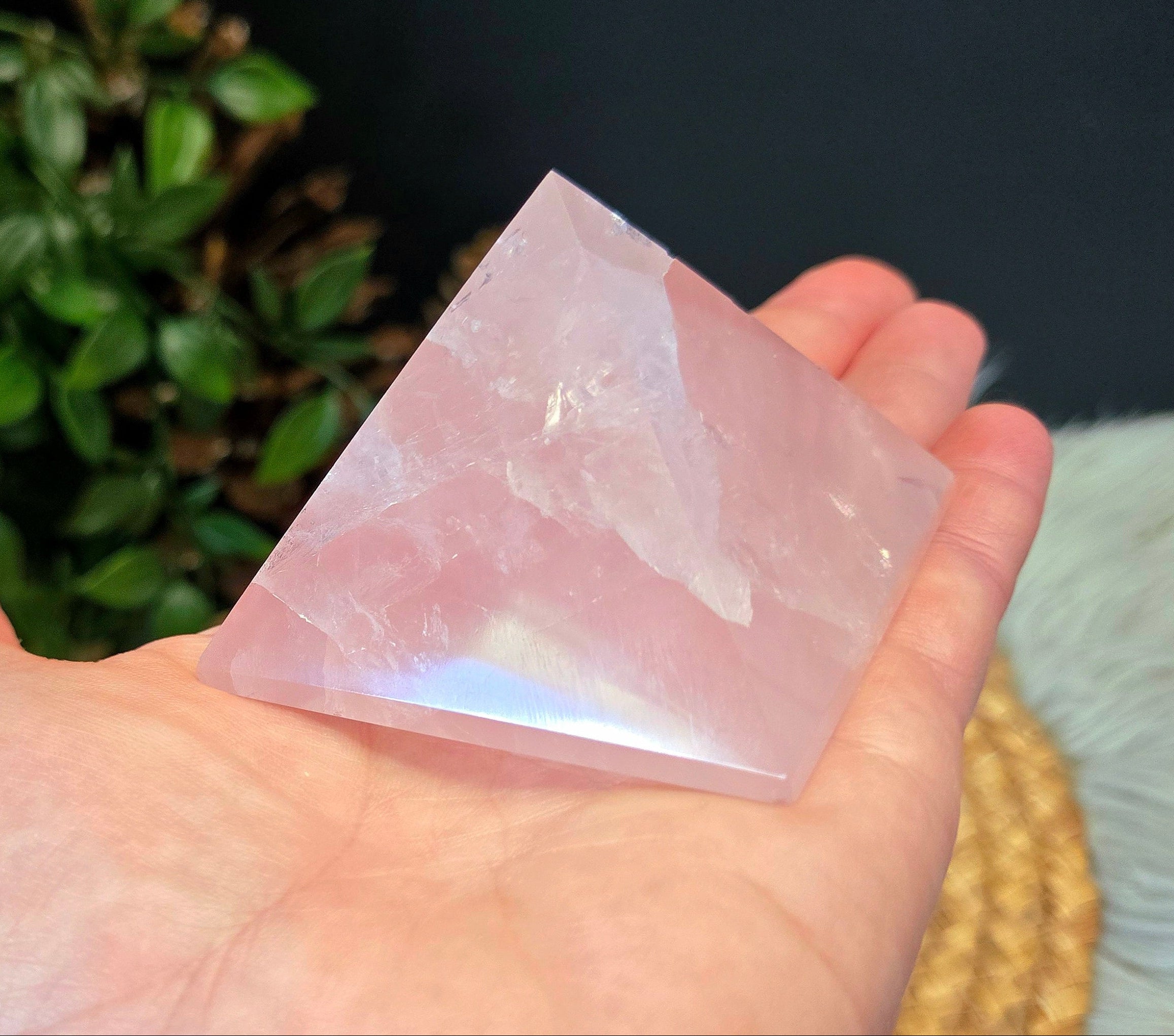Rose Quartz Pyramid 2"