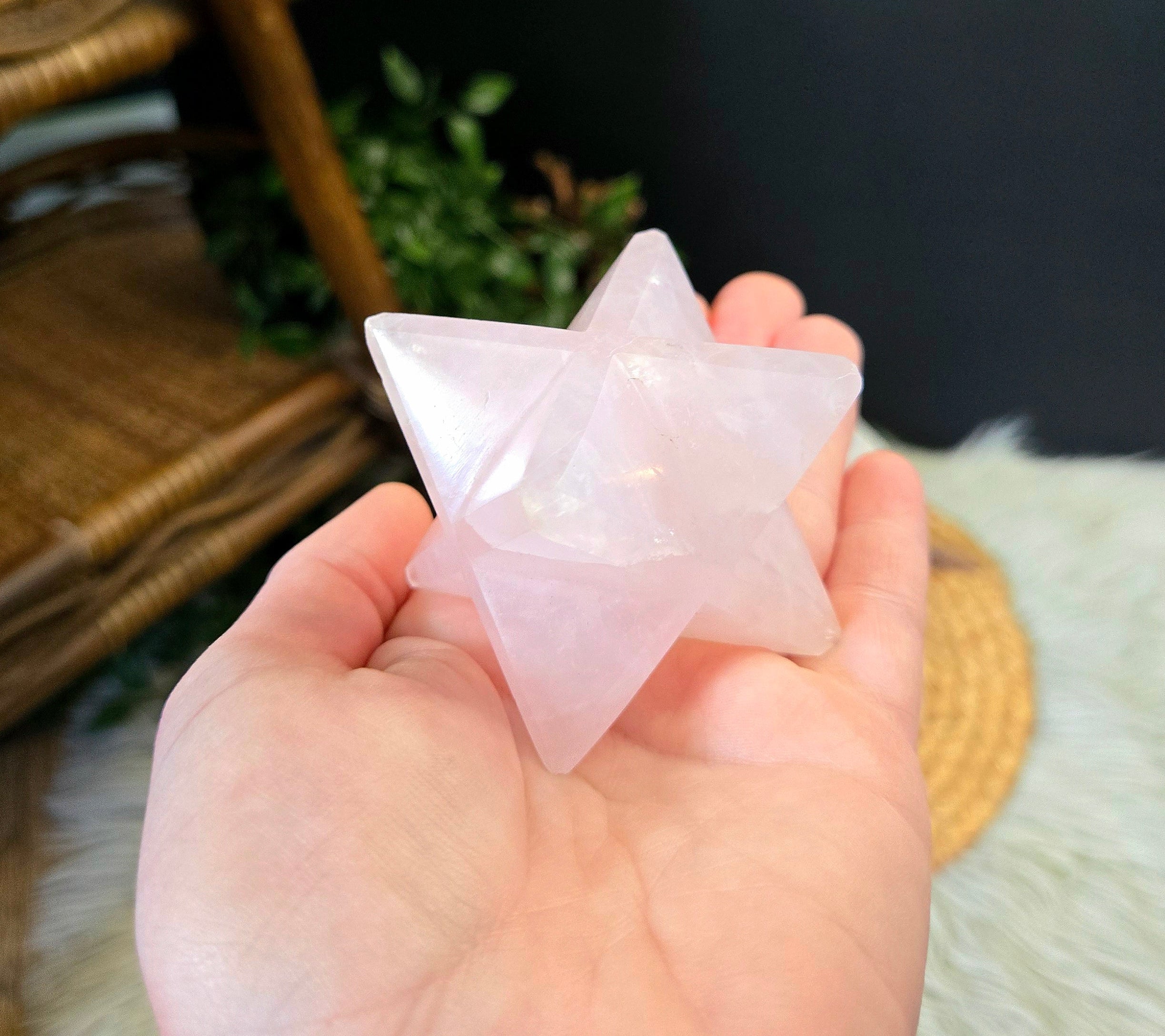 Rose Quartz Merkaba 1.75"