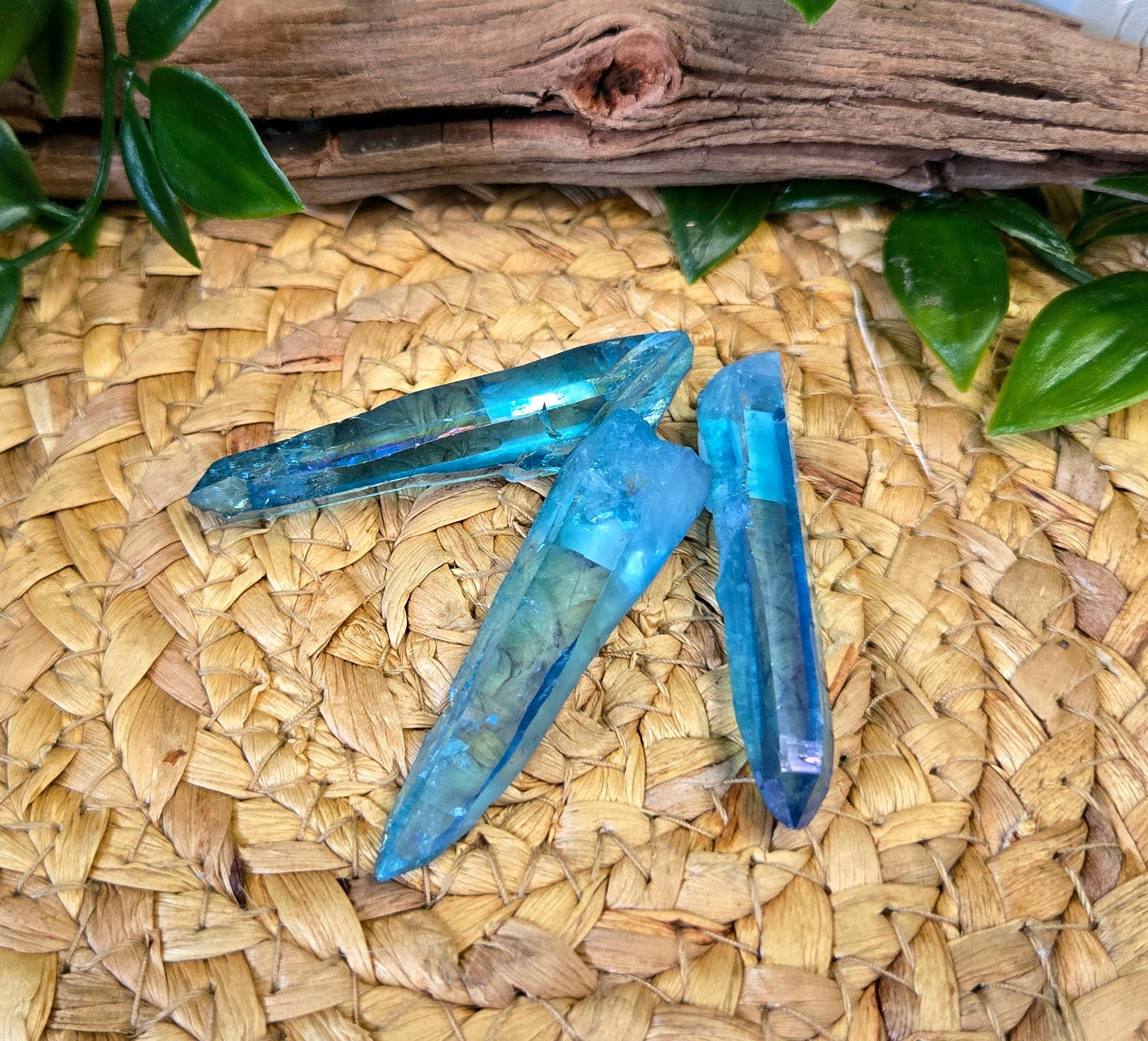 Aqua Aura Quartz Shard 2"