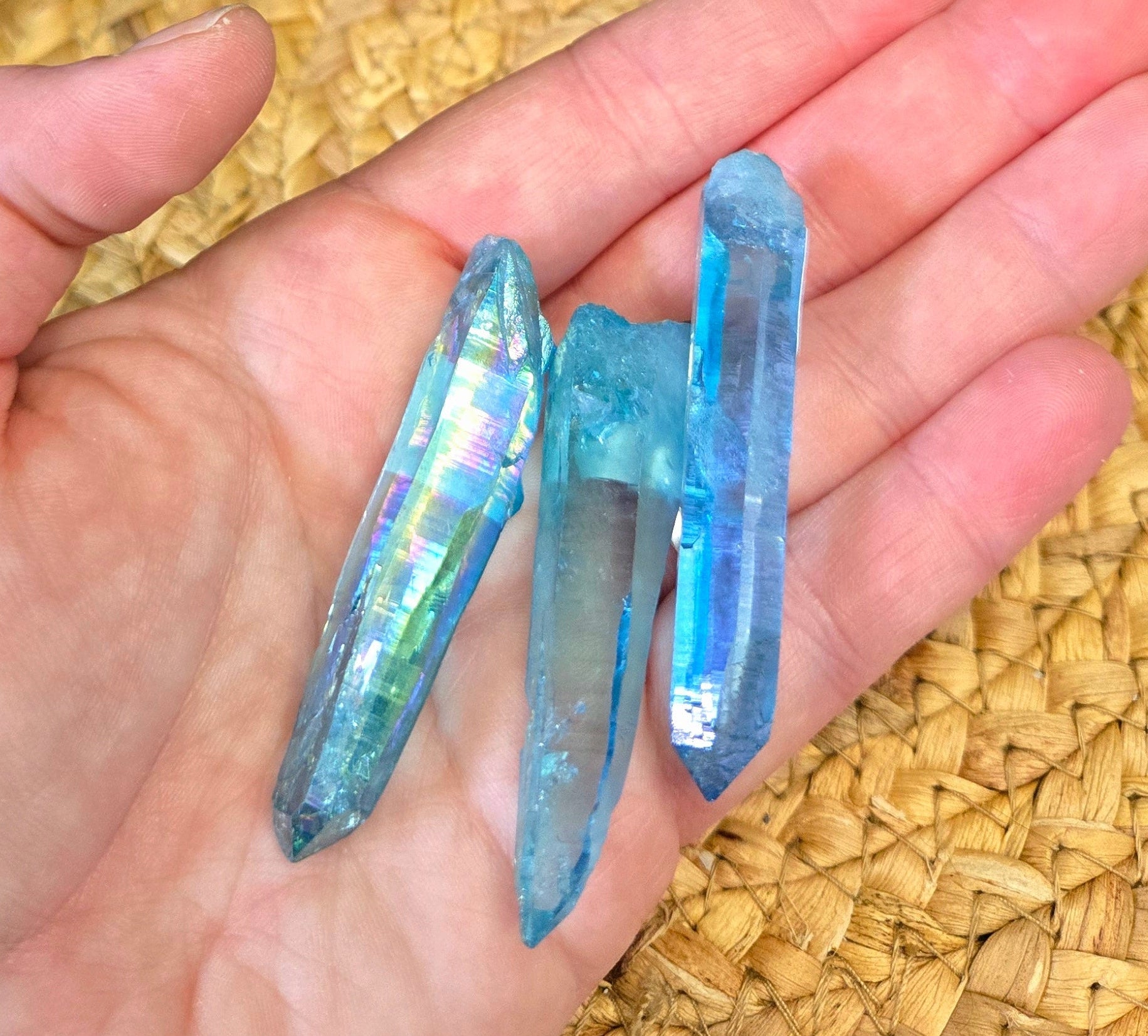 Aqua Aura Quartz Shard 2"