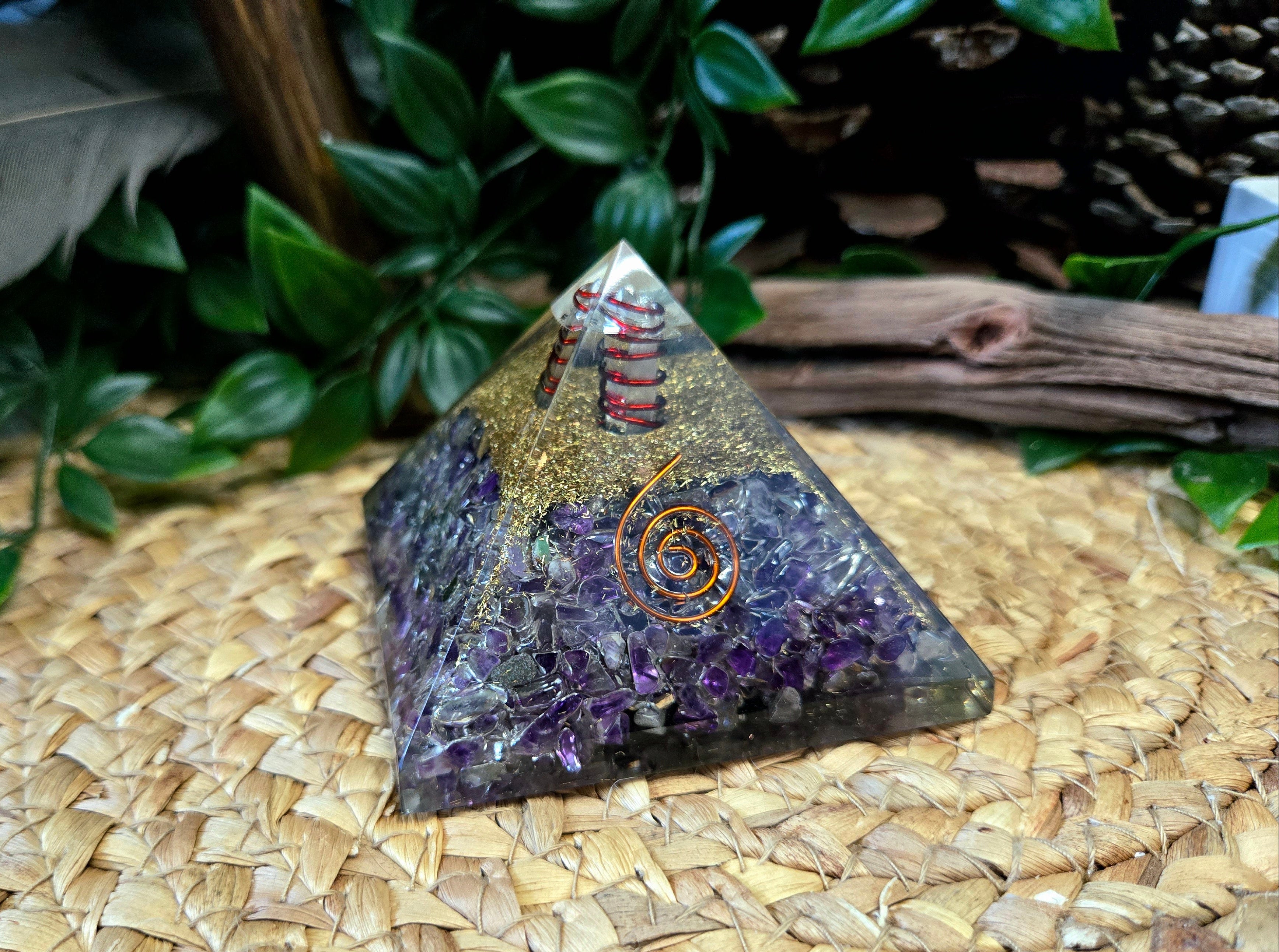 Amethyst Orgonite Pyramid 4.25"