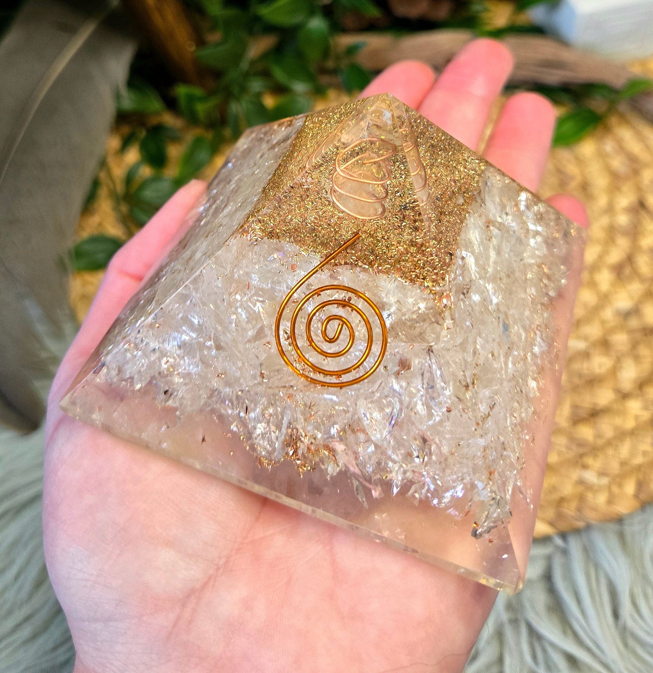 Quartz Orgonite Pyramid 4.5"