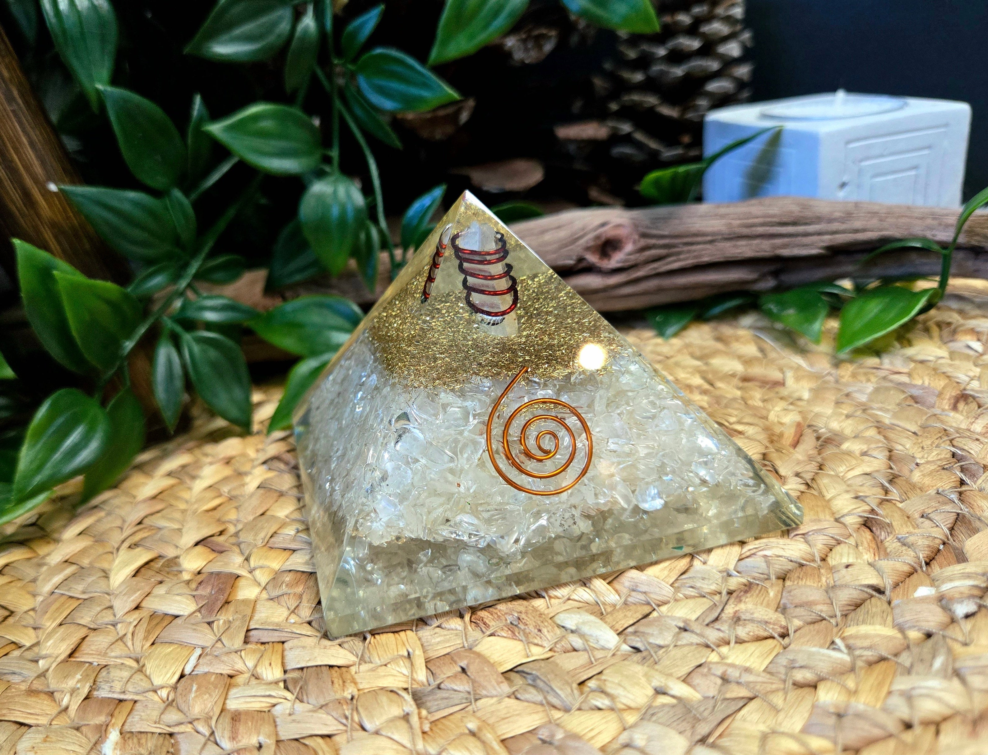 Quartz Orgonite Pyramid 4.25"