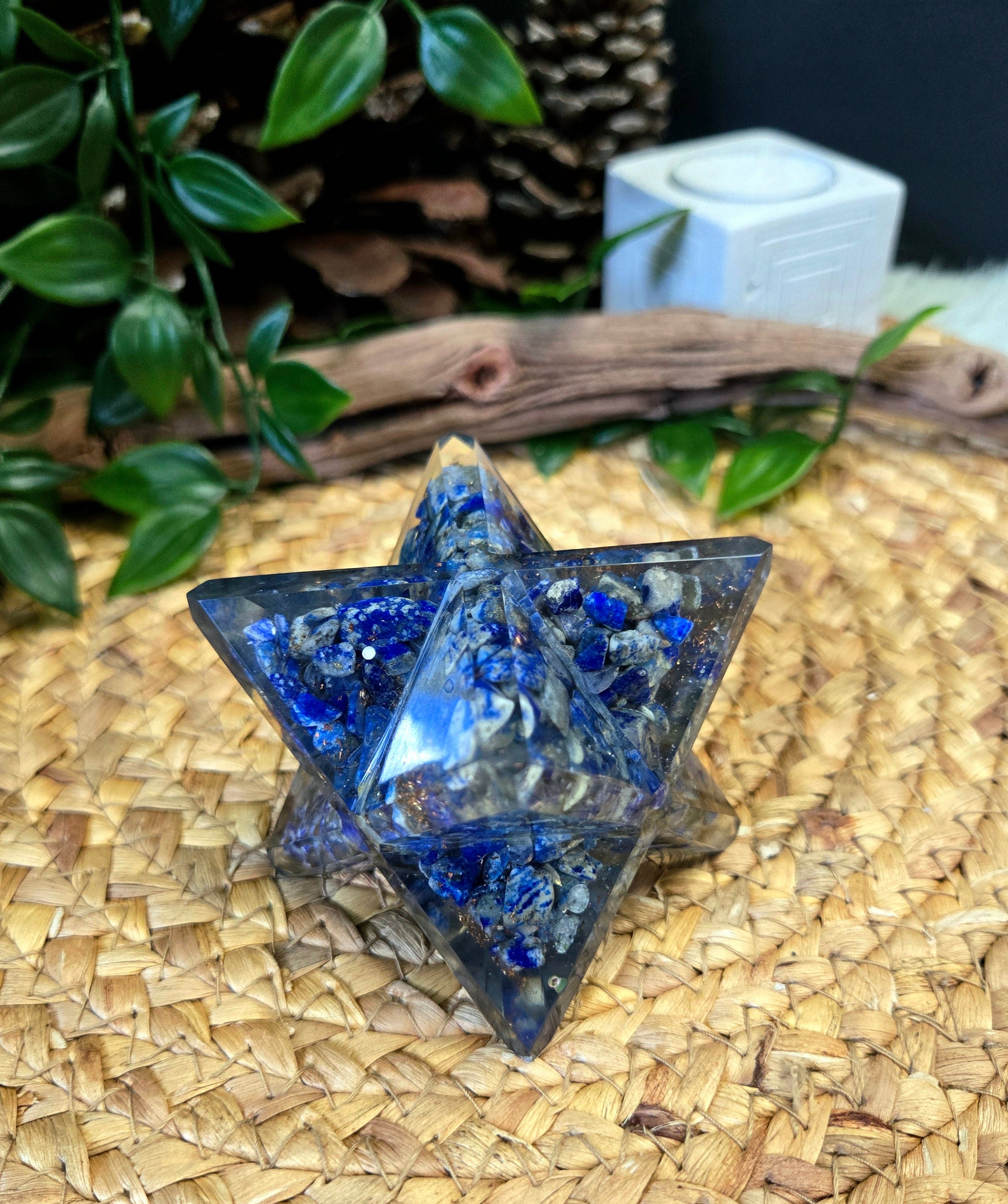 Lapis Lazuli Orgonite Merkaba 3"