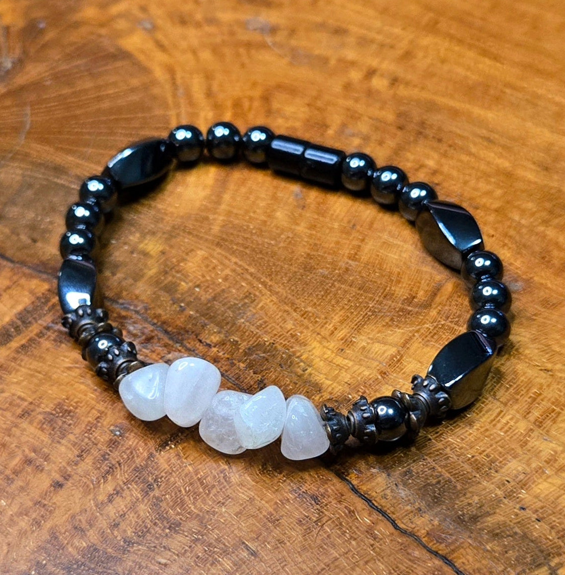 Rose Quartz And Hematite Magnetic Bracelet