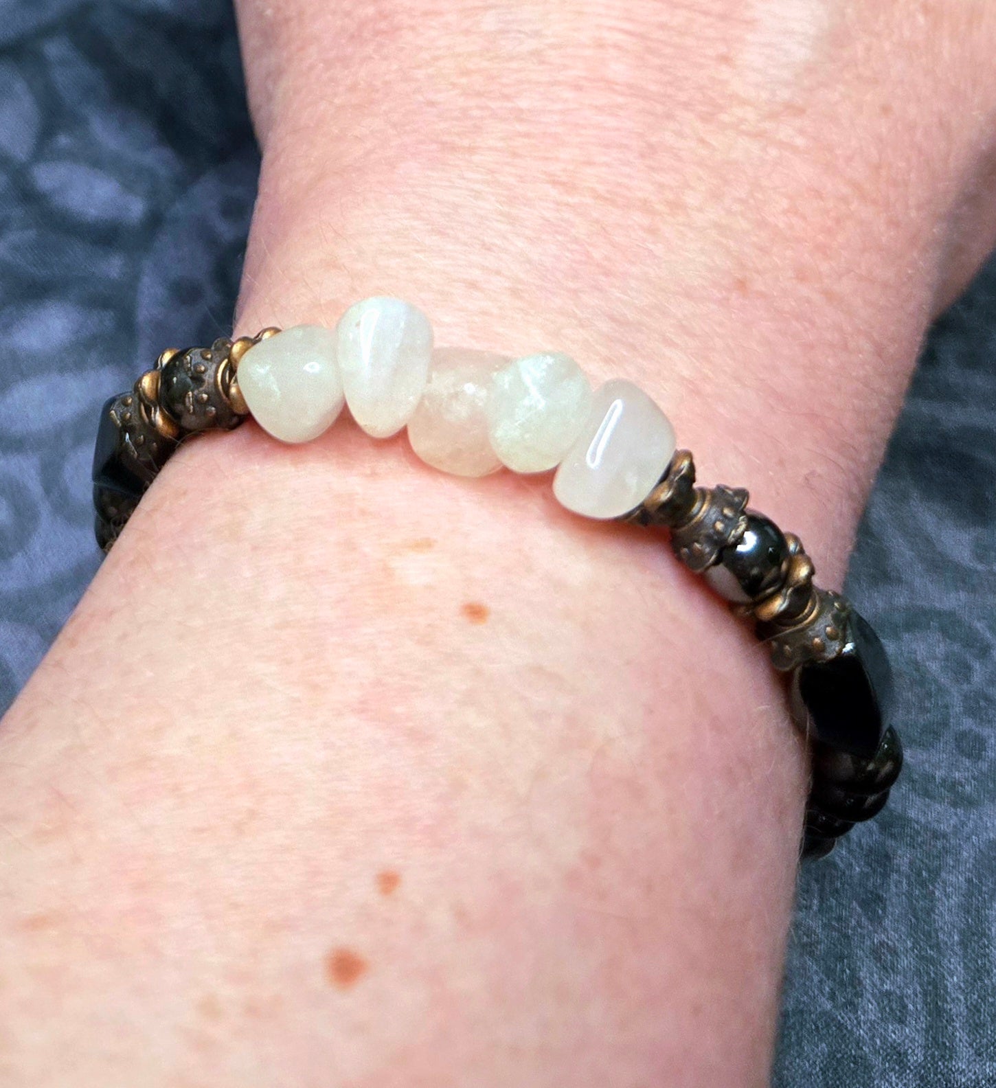Rose Quartz And Hematite Magnetic Bracelet