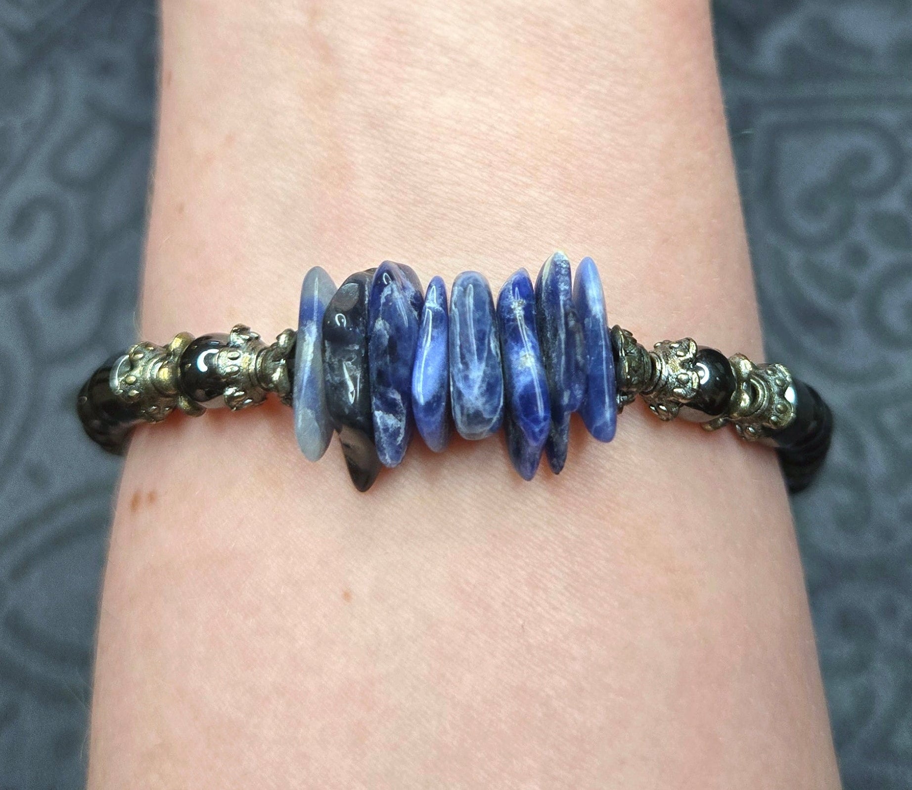 Lapis Lazuli And Hematite Magnetic Bracelet