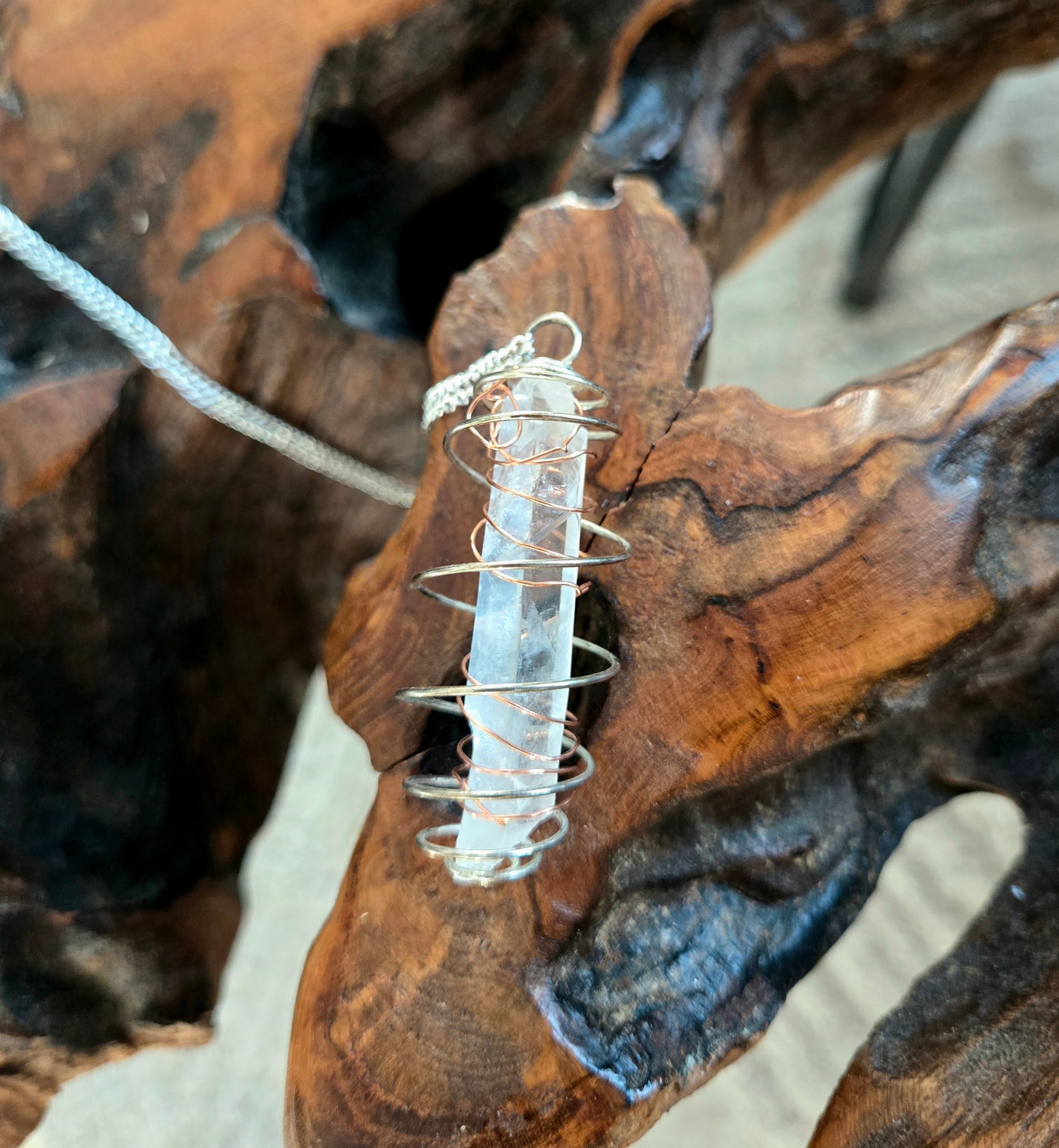 Quartz & Copper Necklace 19.5" Chain