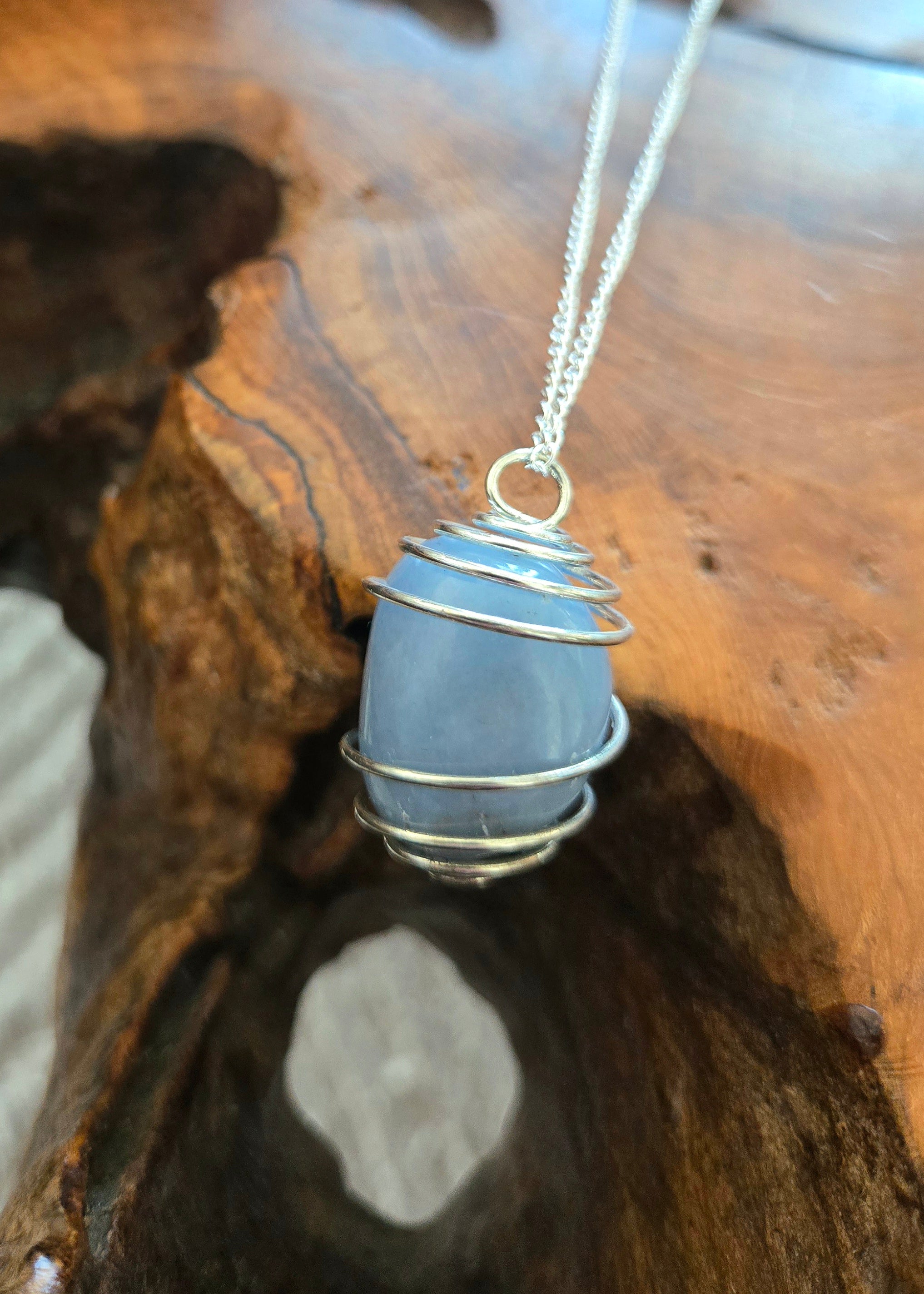 Angelite Necklace 21" Chain