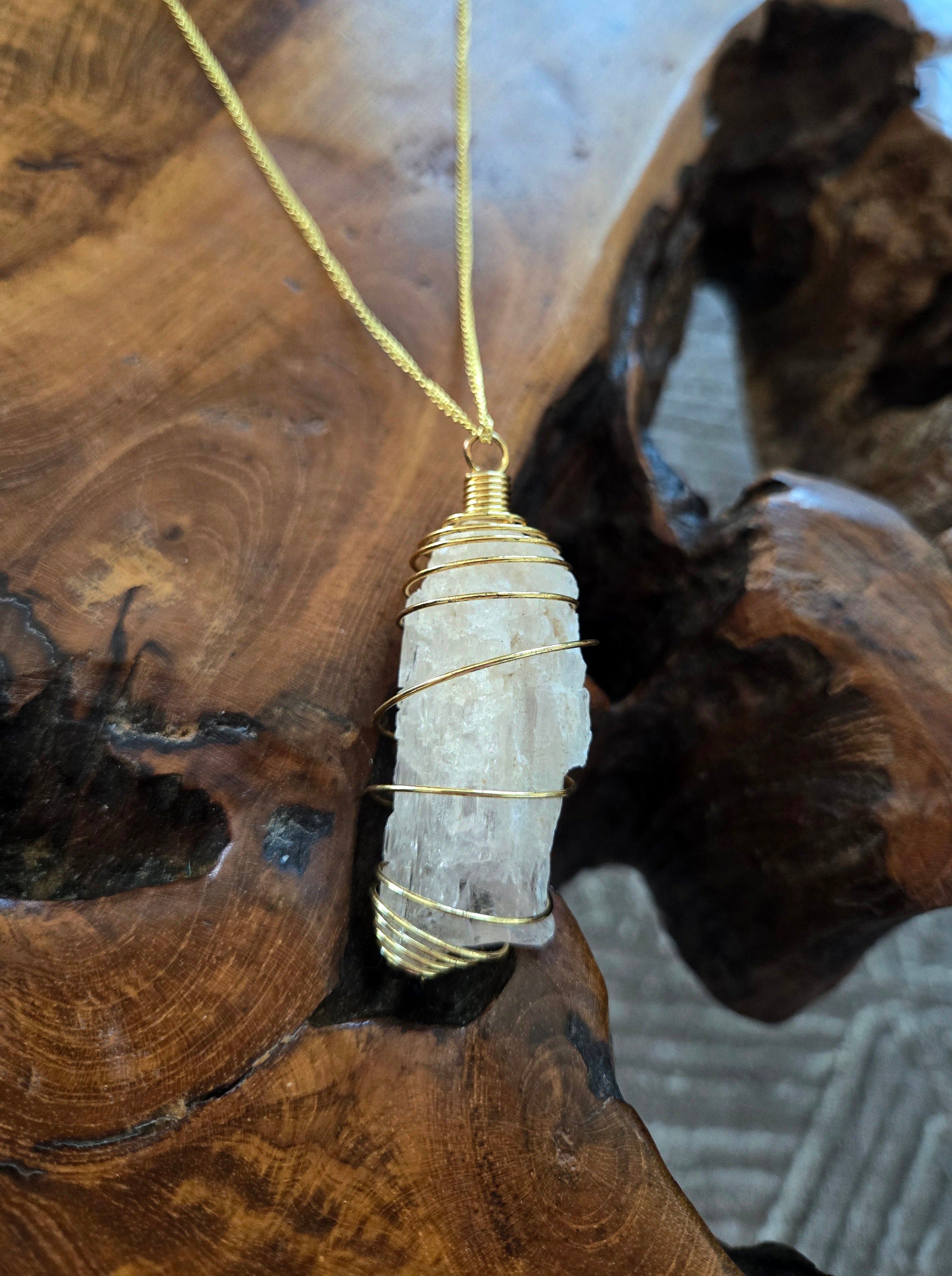 Anhydrite Necklace 24" Chain