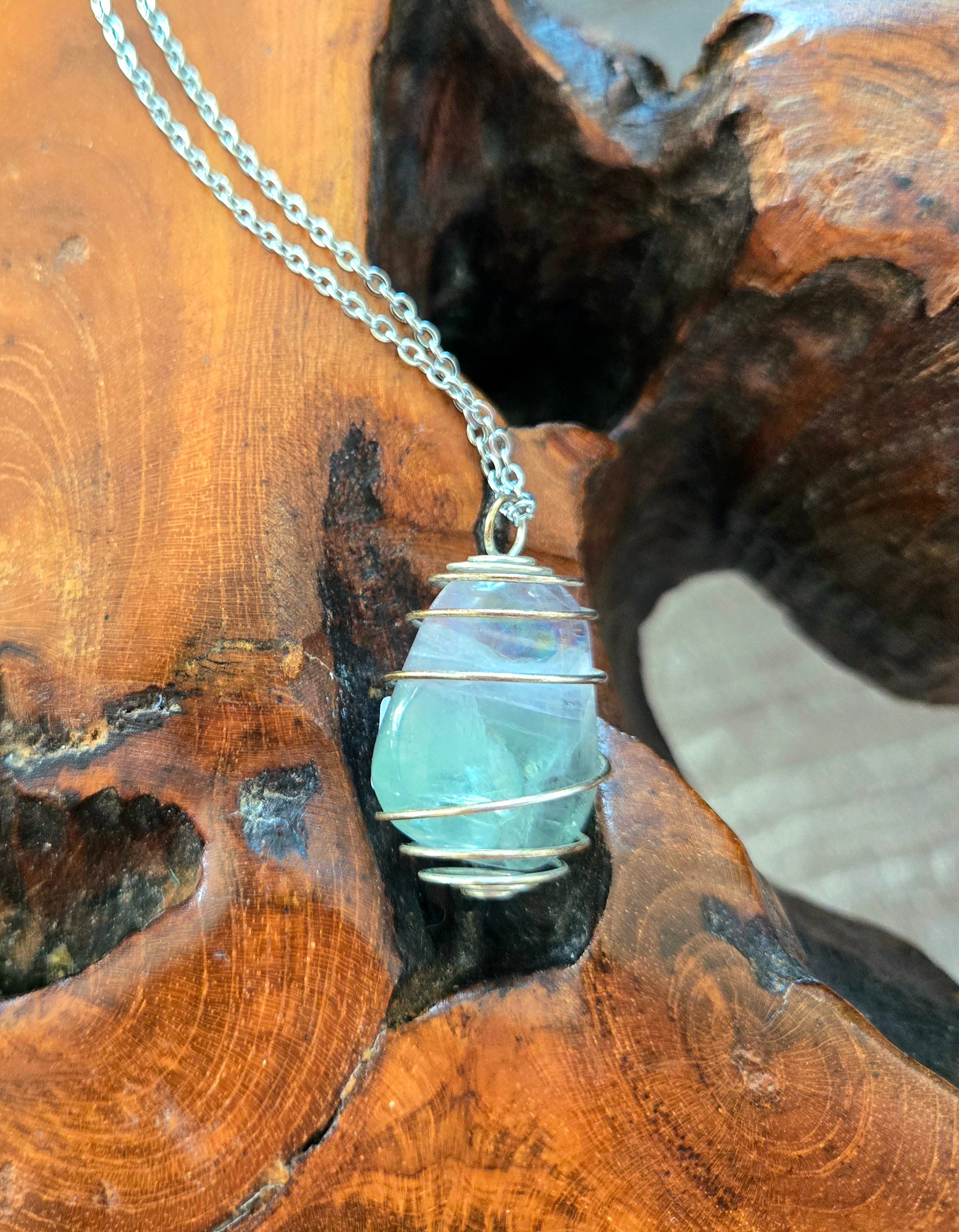 Fluorite Necklace 22" Chain