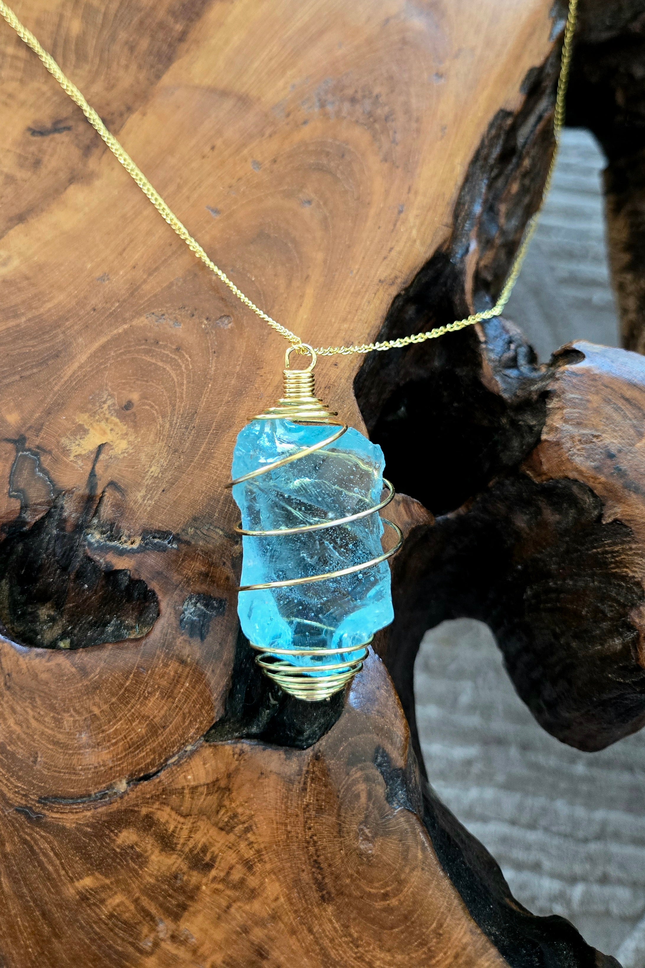 Sea Glass Necklace 25.5" Chain