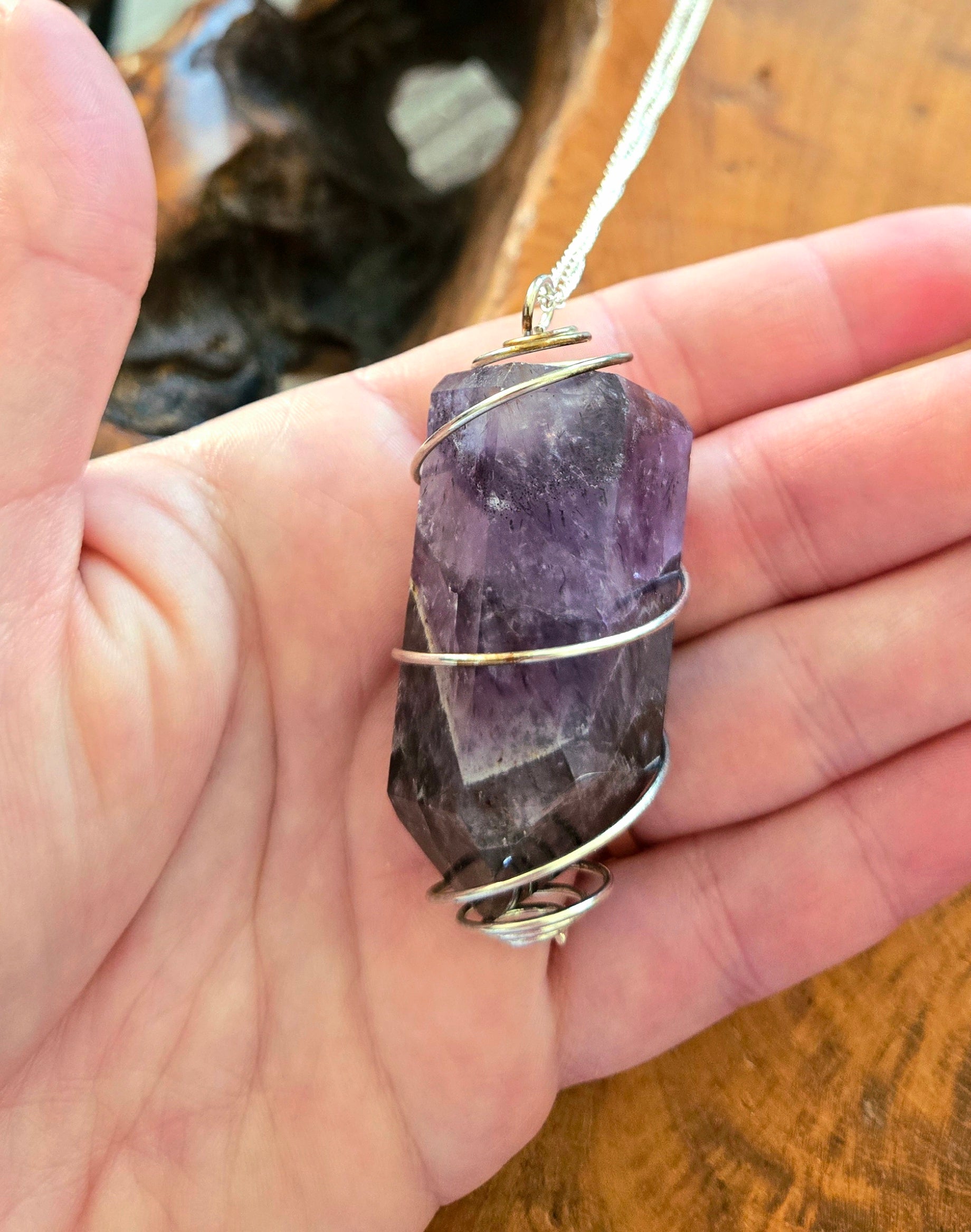 Amethyst Necklace 23" Chain