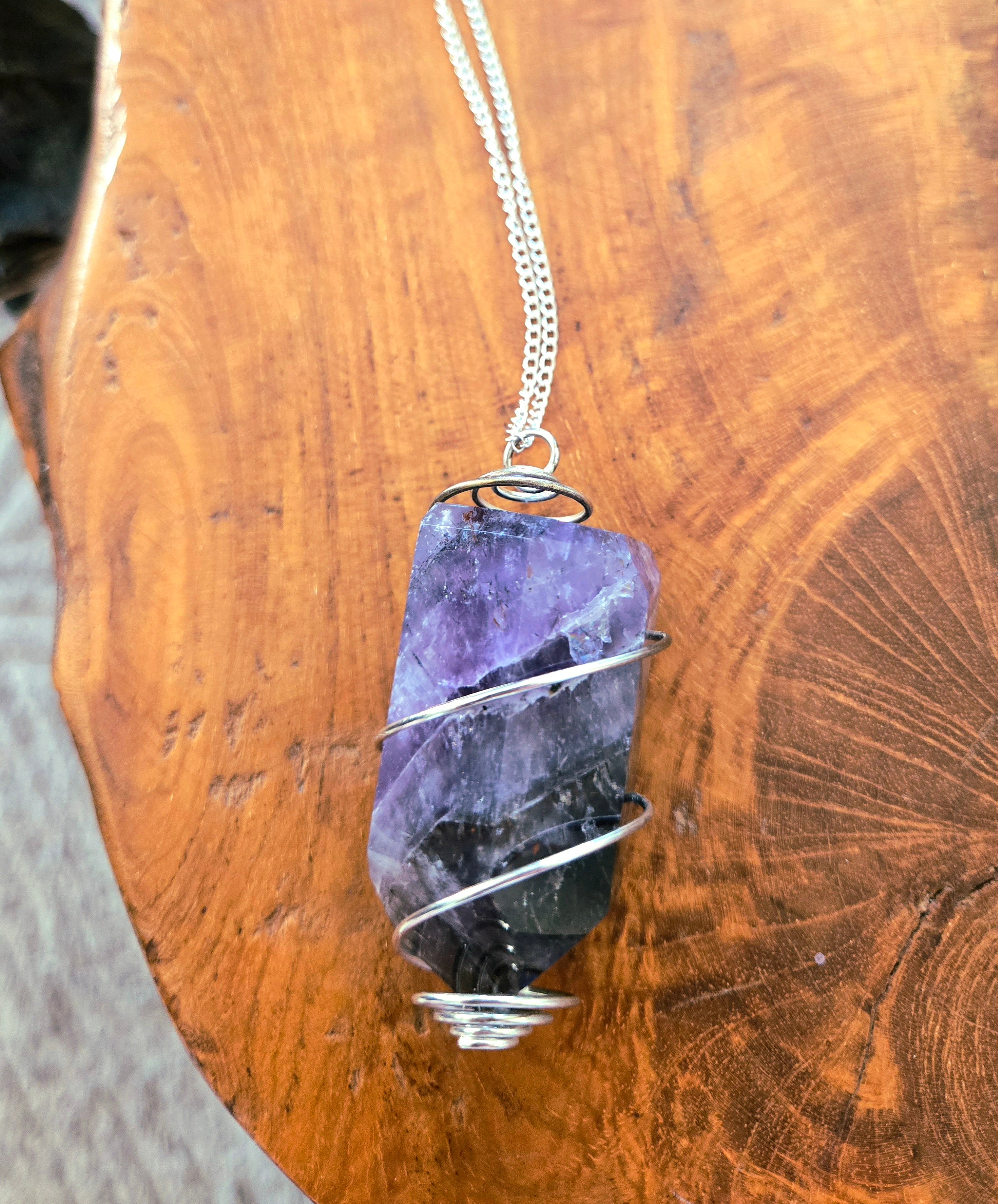 Amethyst Necklace 23" Chain
