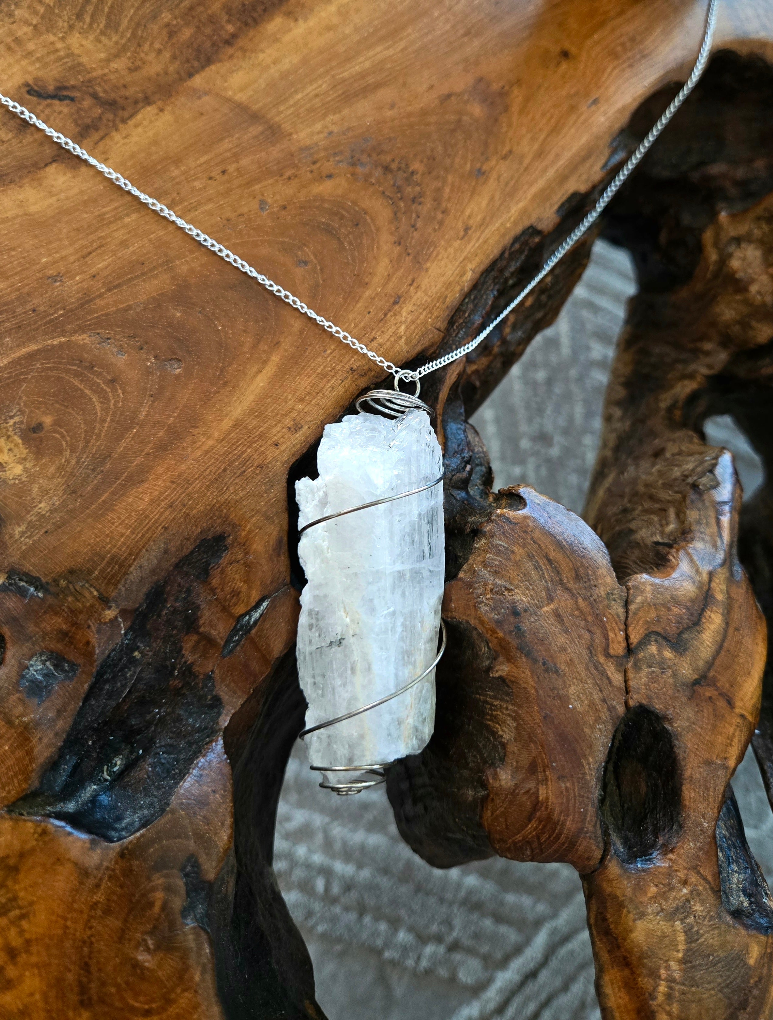 Anhydrite Necklace 31" Chain