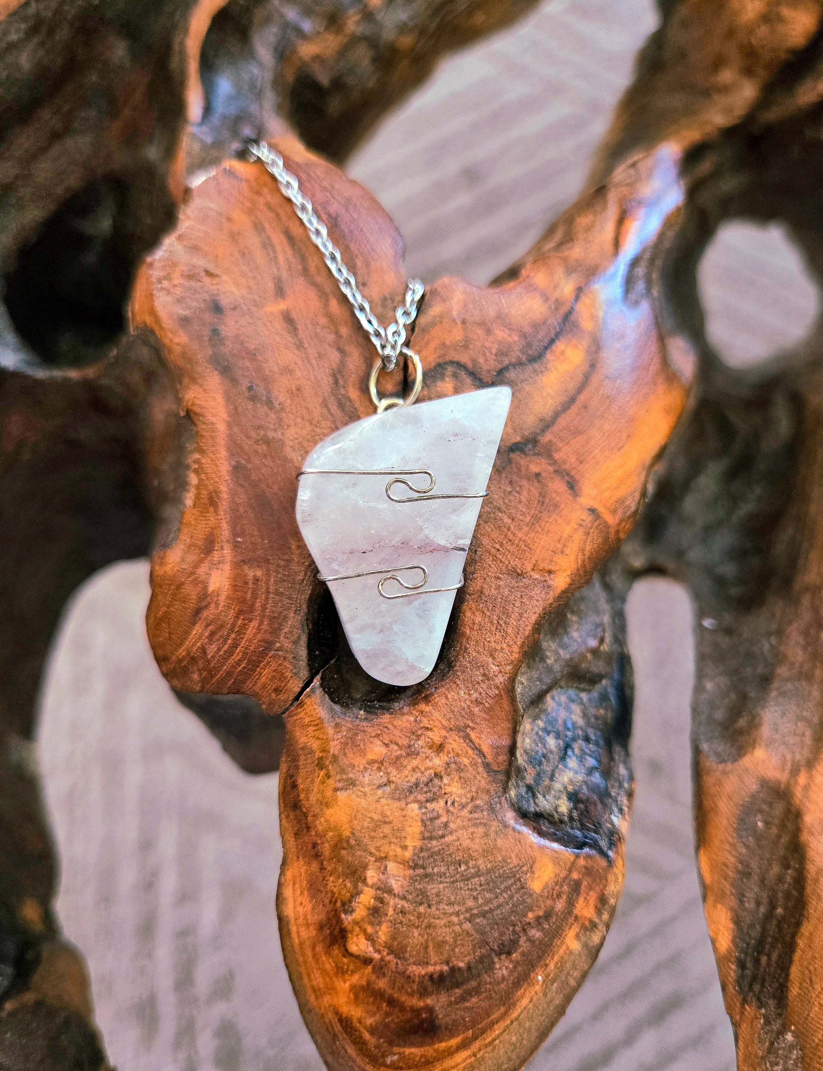 Pink Fire Azeztulite Necklace 20" Chain