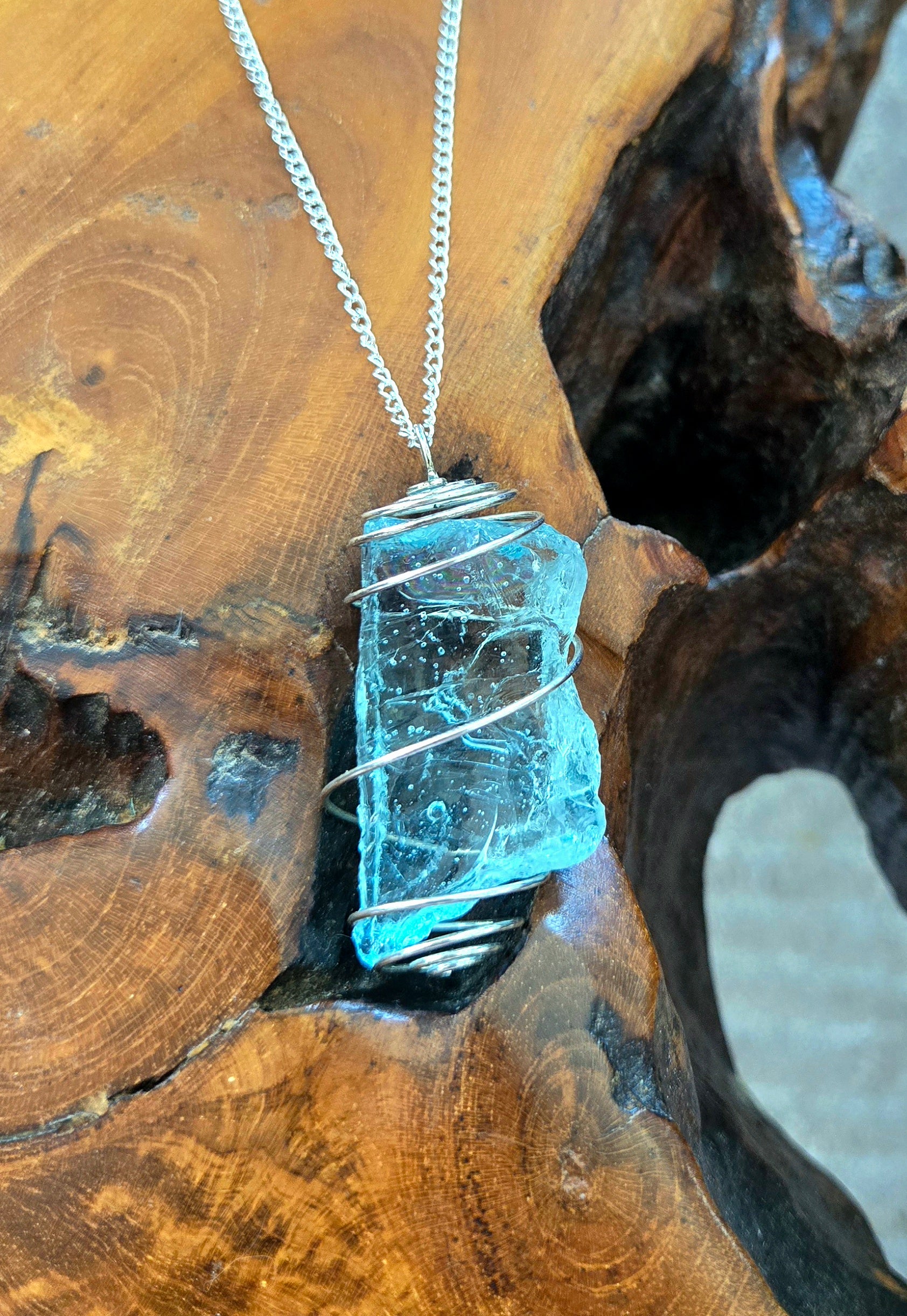 Sea Glass Necklace 22.5" Chain