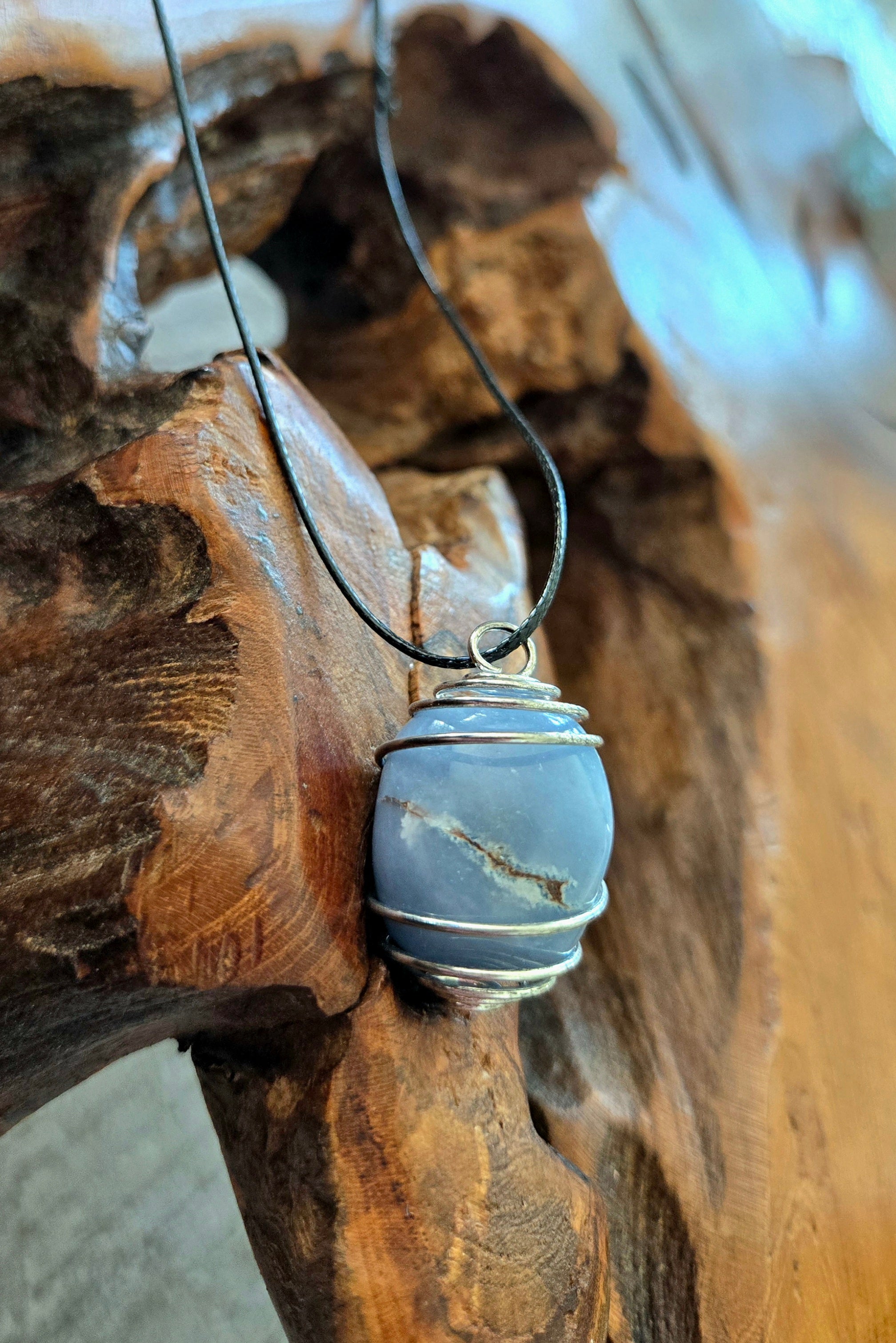 Angelite Necklace Adjustable Cord