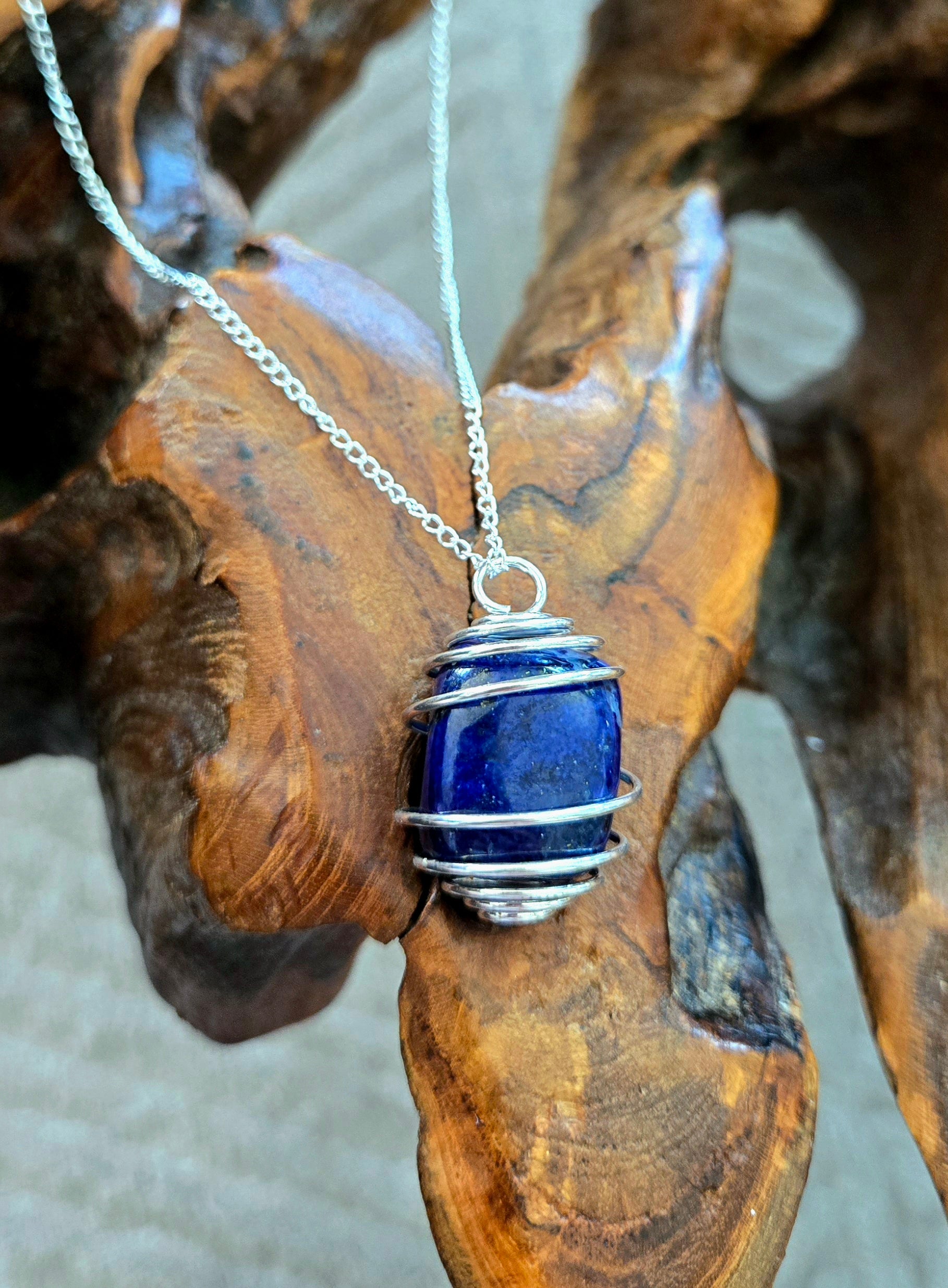 Lapis Lazuli Necklace 25" Chain