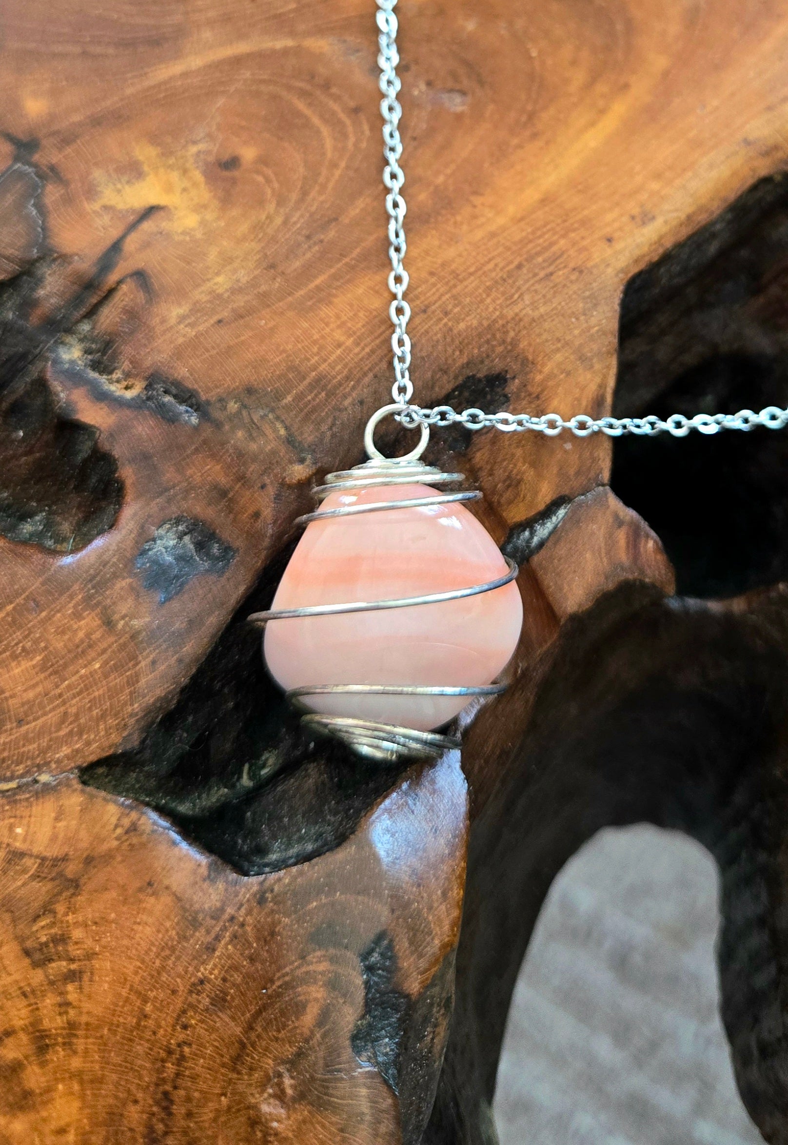 Apricot Agate Necklace 21.5" Chain