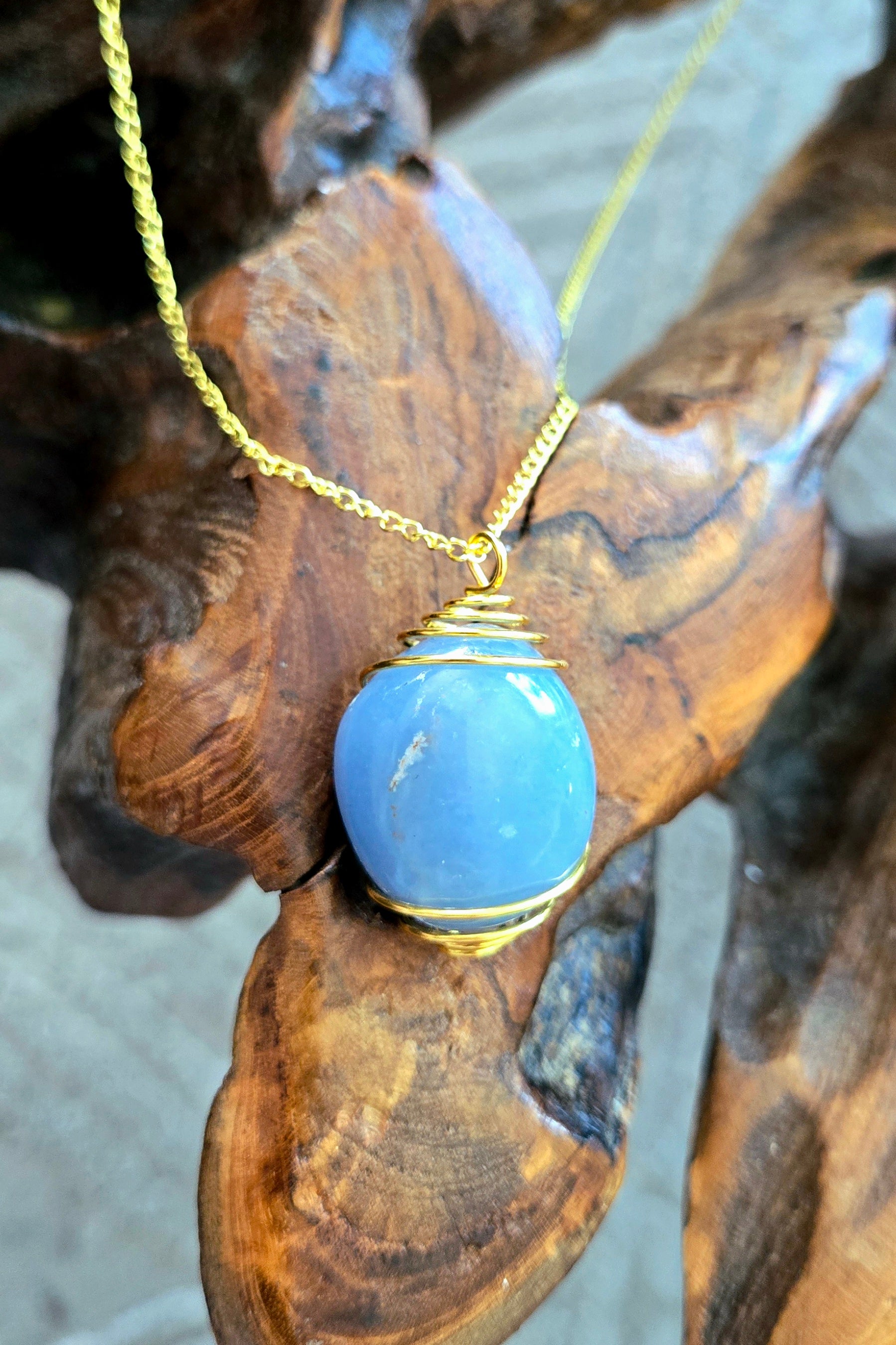 Angelite Necklace 24" Chain
