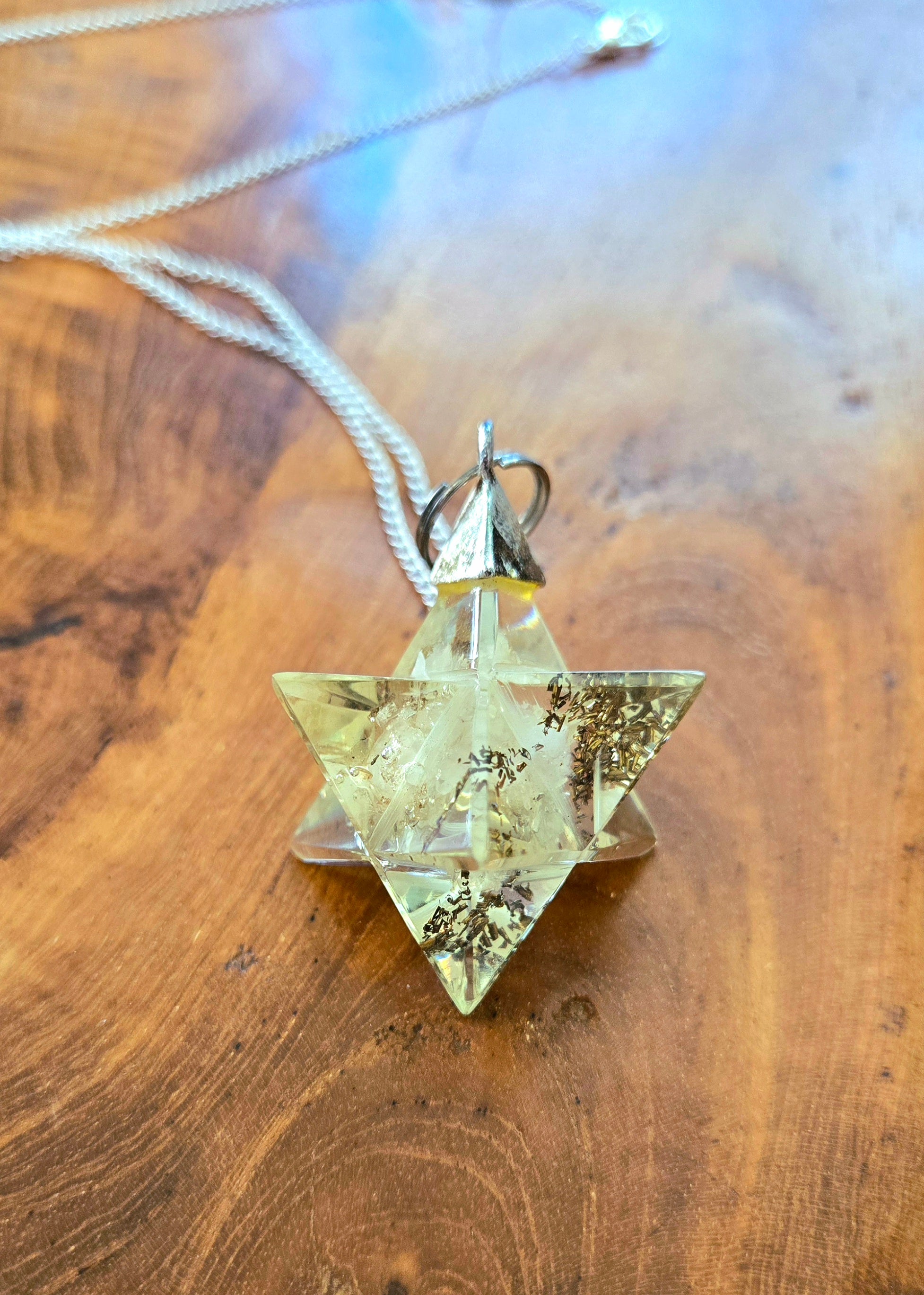 Orgonite Merkaba Necklace 25.5" Chain