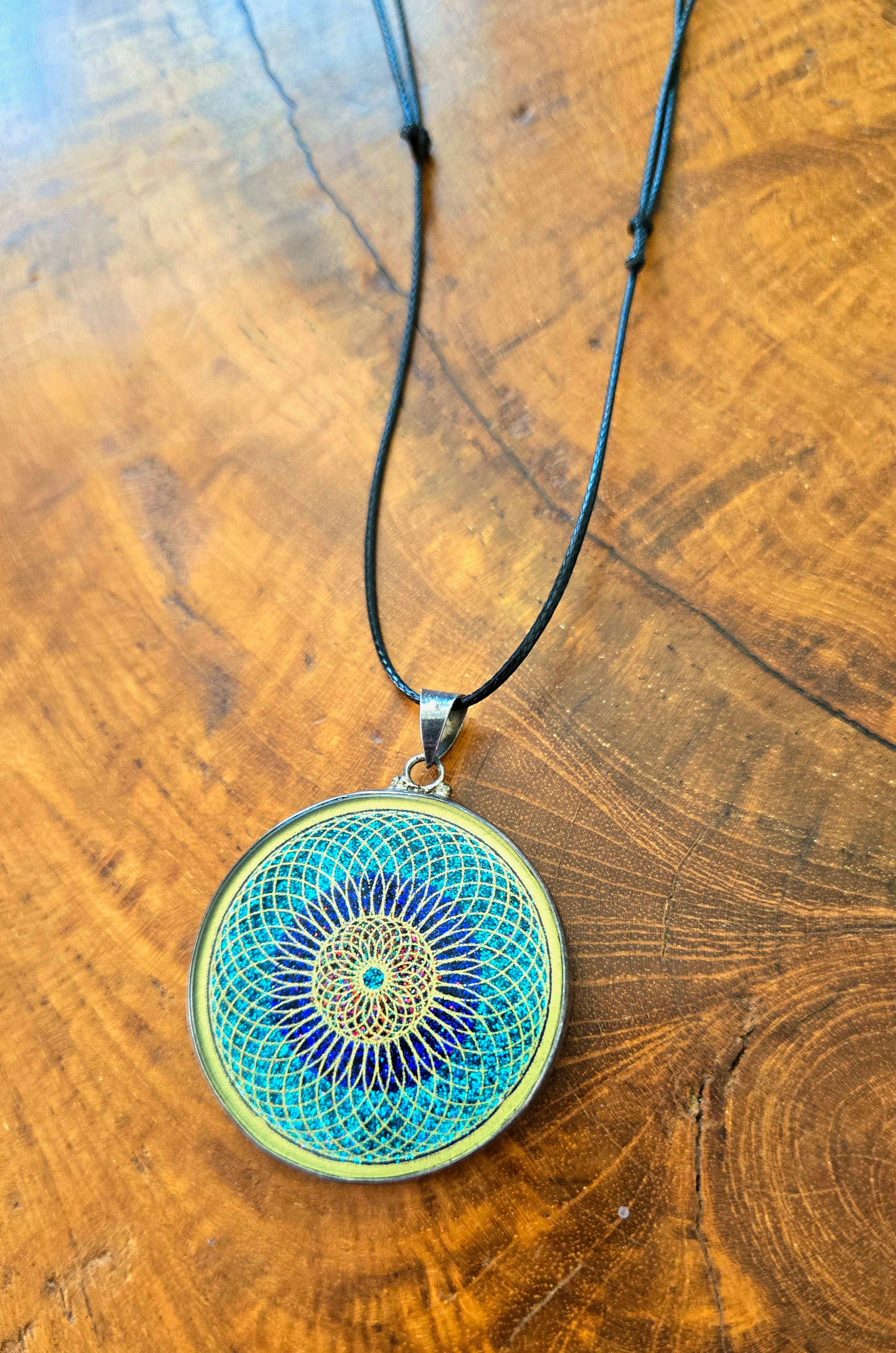 Mandala Necklace Adjustable Cord