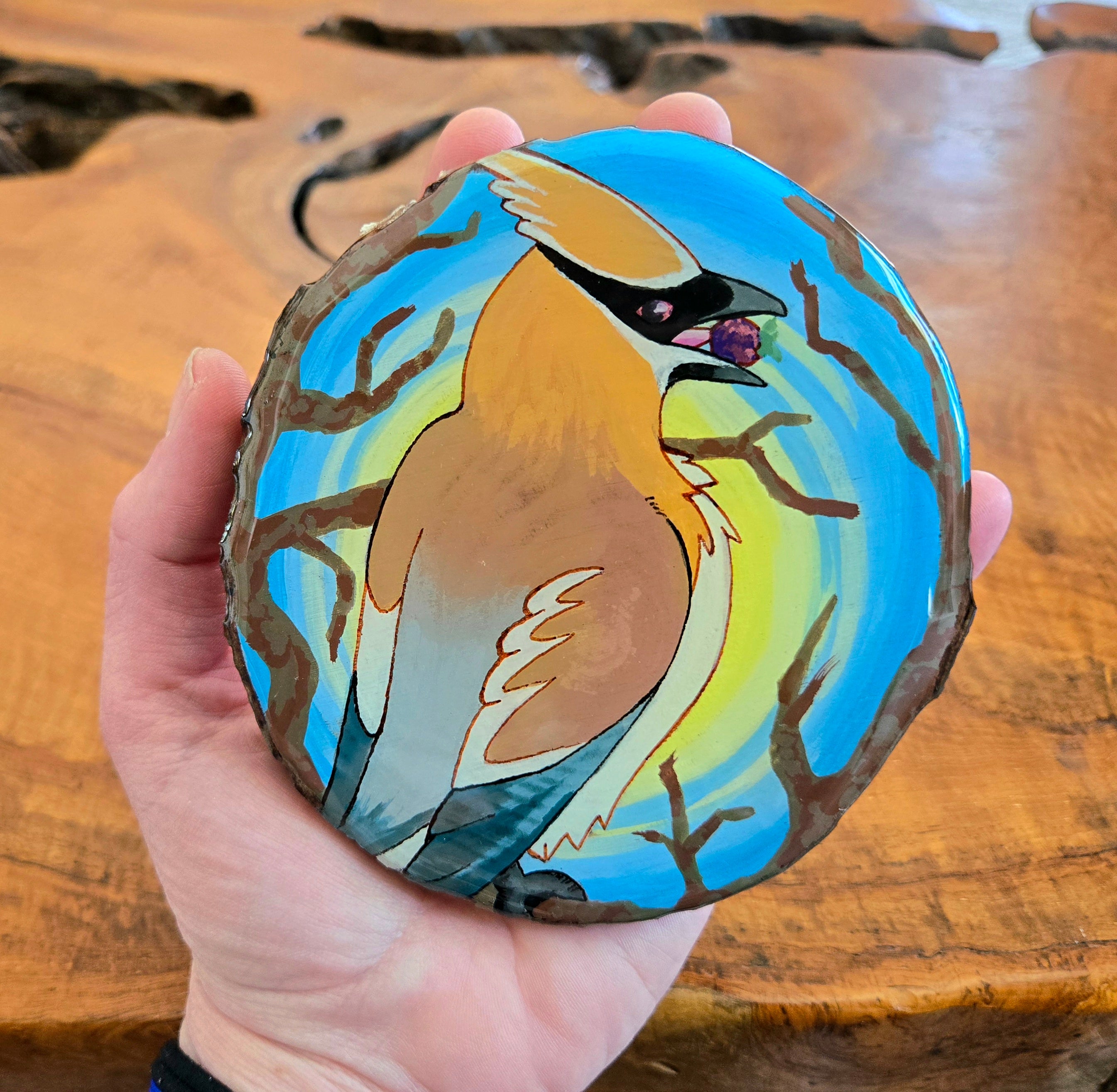 "Sweet Moments" Resin Coated Painting On Wood