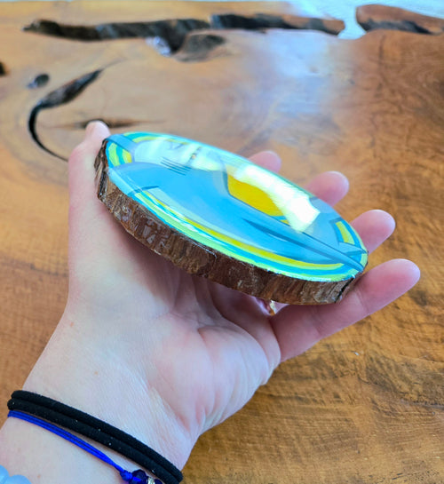 "Inner Glow" Resin Coated Painting On Wood