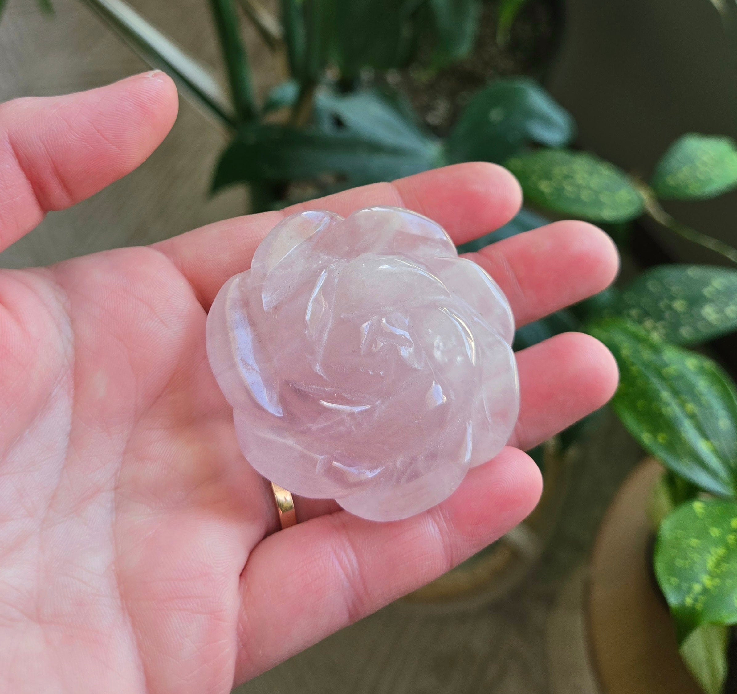Rose Quartz Flower 2.25"