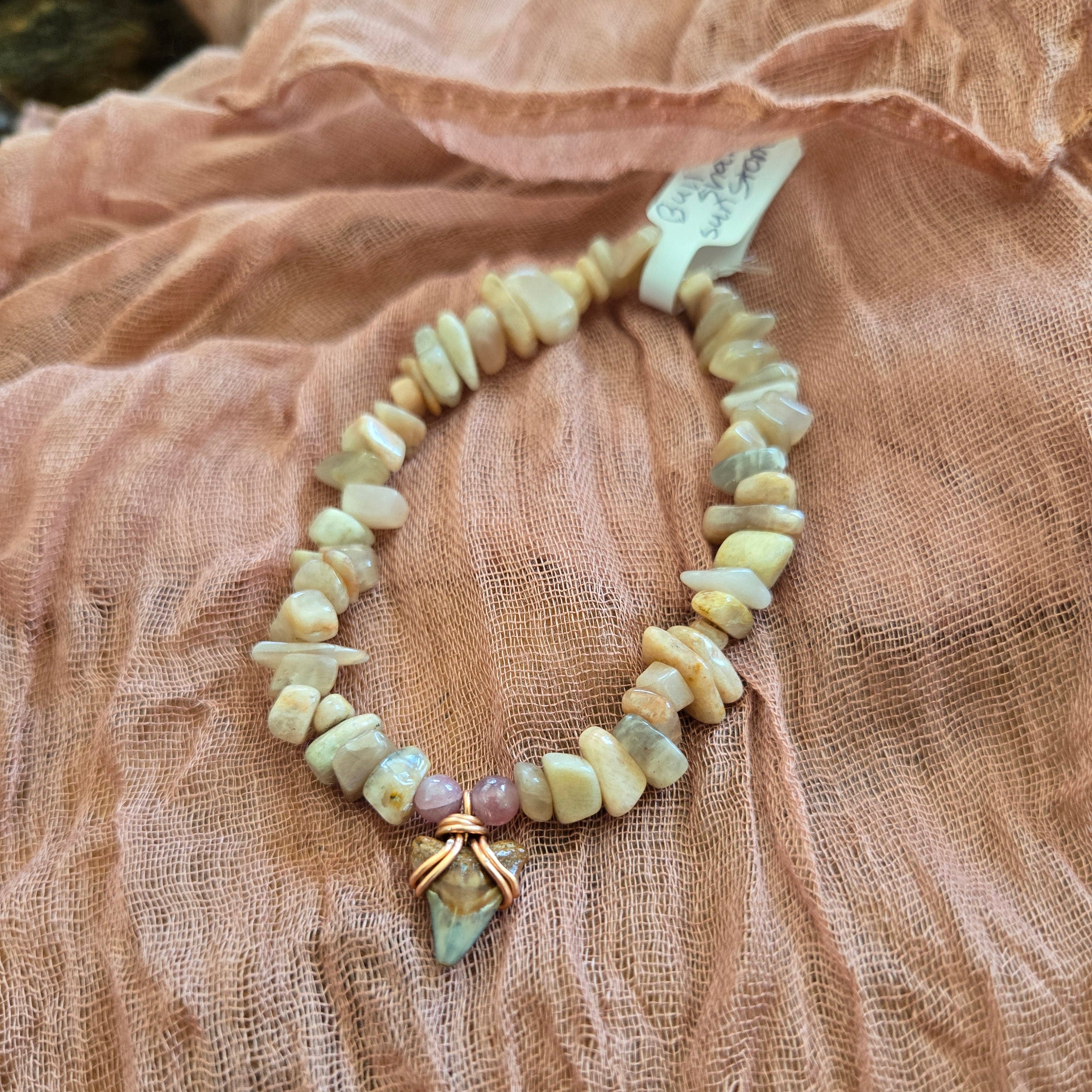 Bull Shark Tooth Fossil & Sun Stone