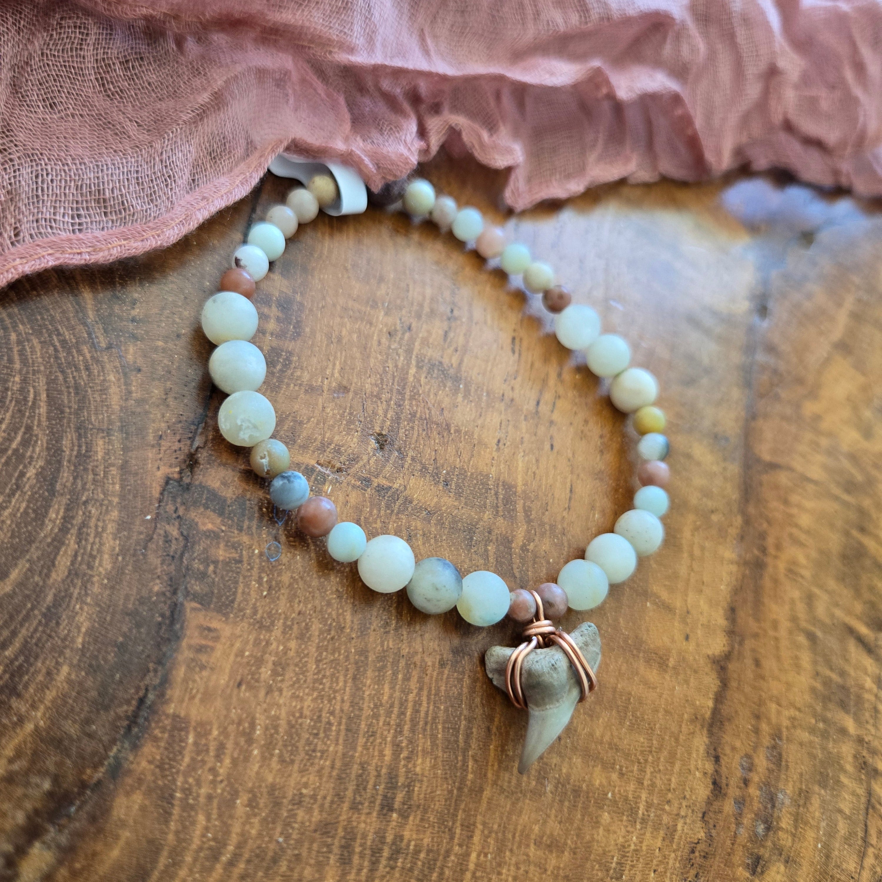 Short Fin Mako Tooth Fossil Bracelet