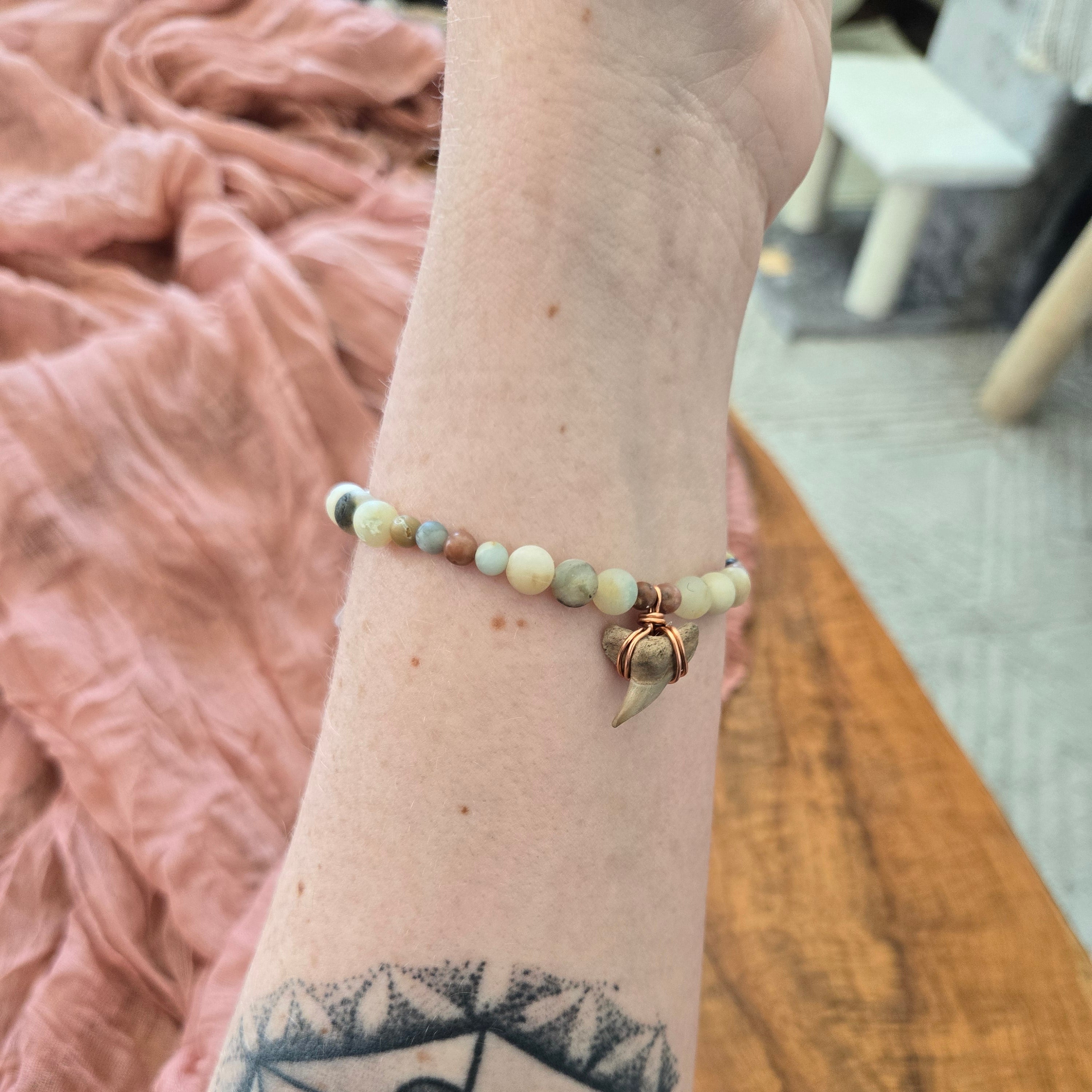 Short Fin Mako Tooth Fossil Bracelet