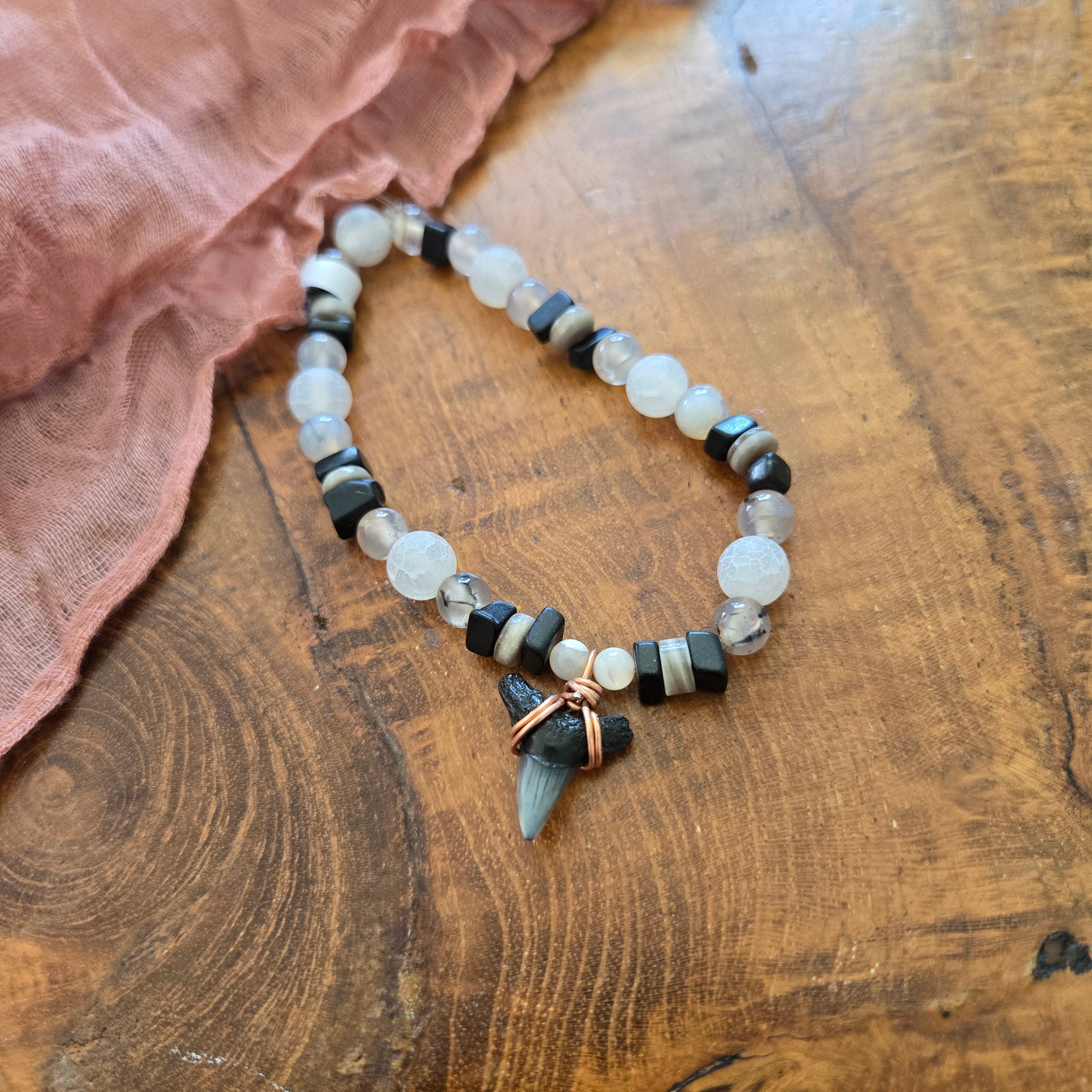Bull Shark Tooth Fossil Bracelet