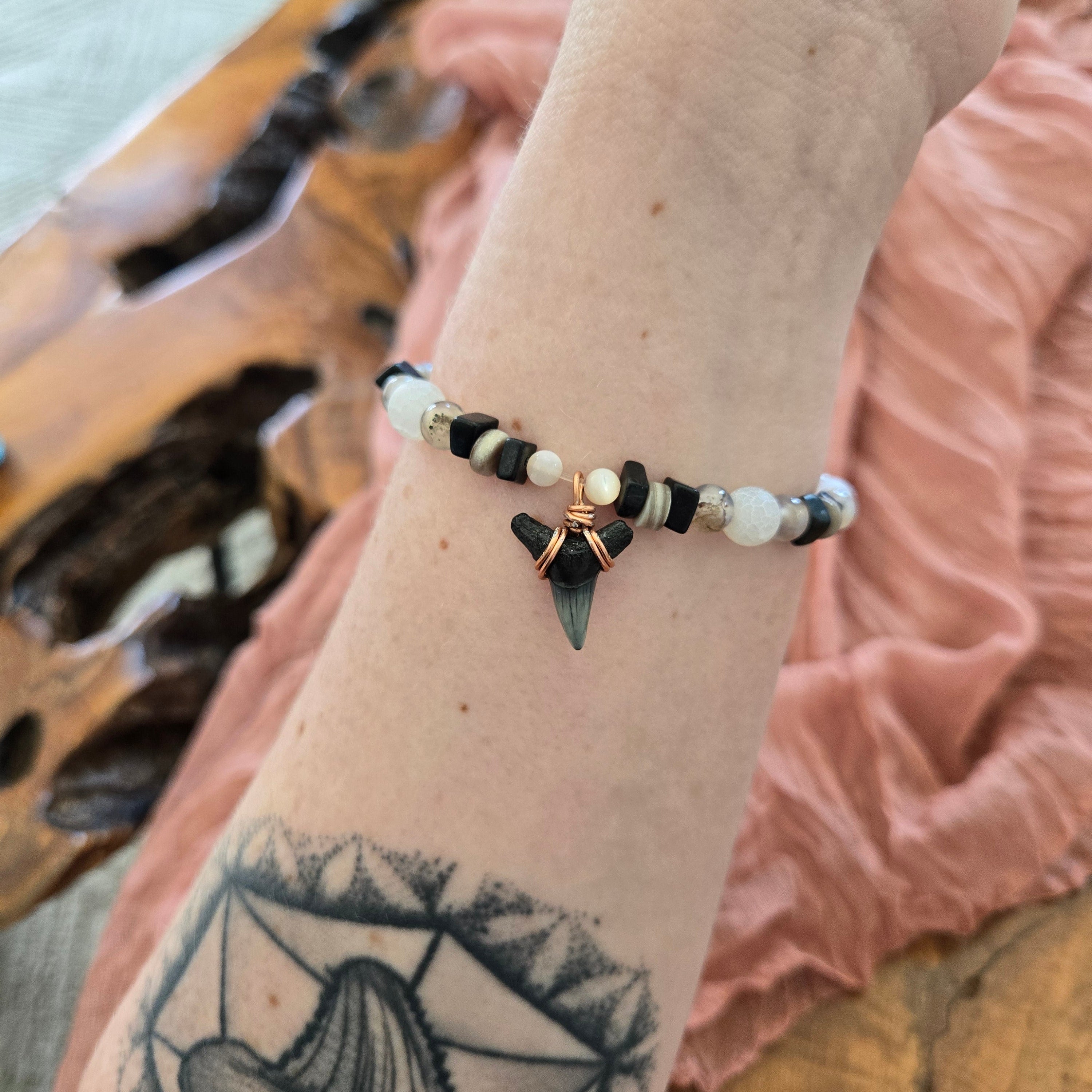 Bull Shark Tooth Fossil Bracelet