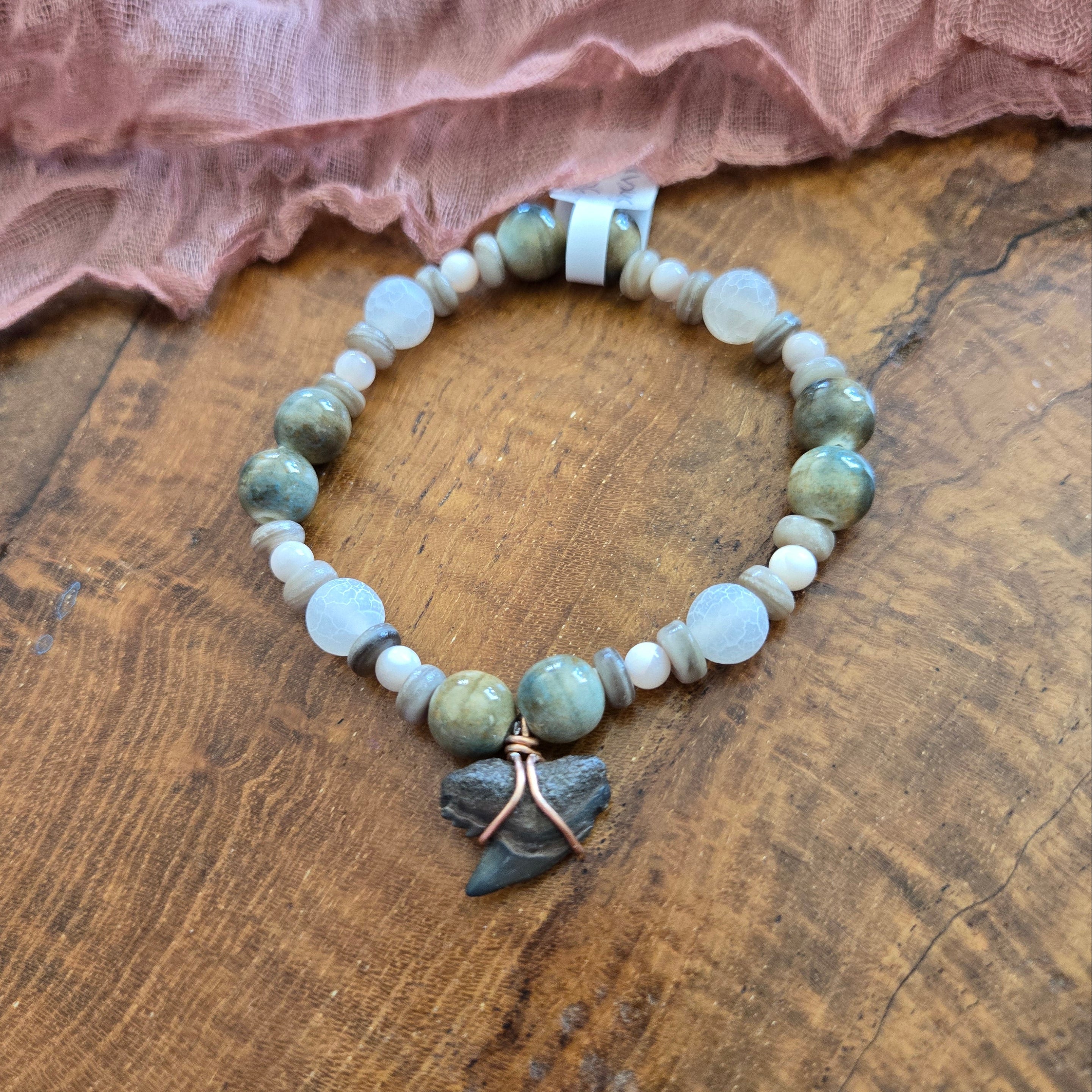 Tiger Shark Tooth Fossil Bracelet