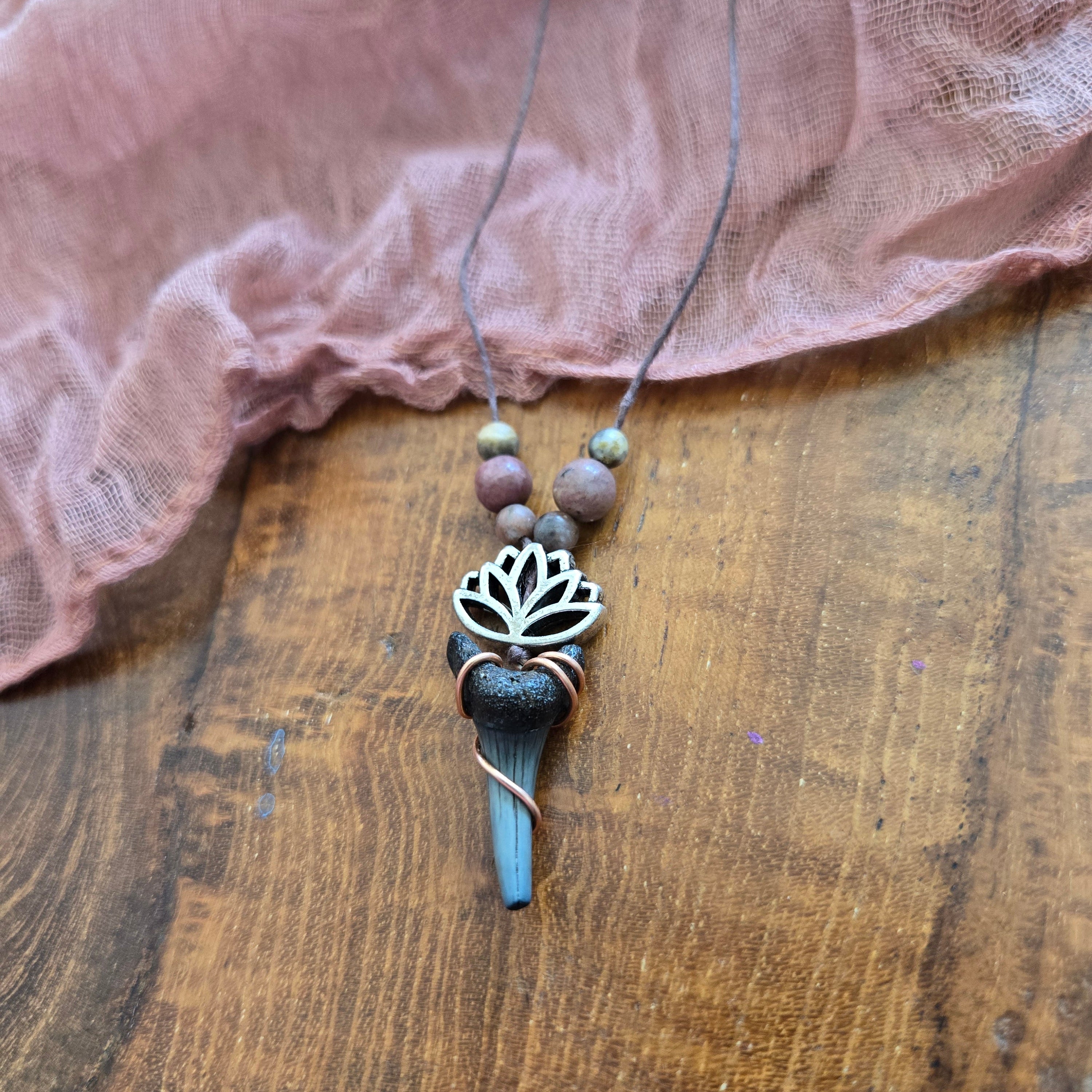 Sand Tiger Shark Tooth Fossil Necklace 16"