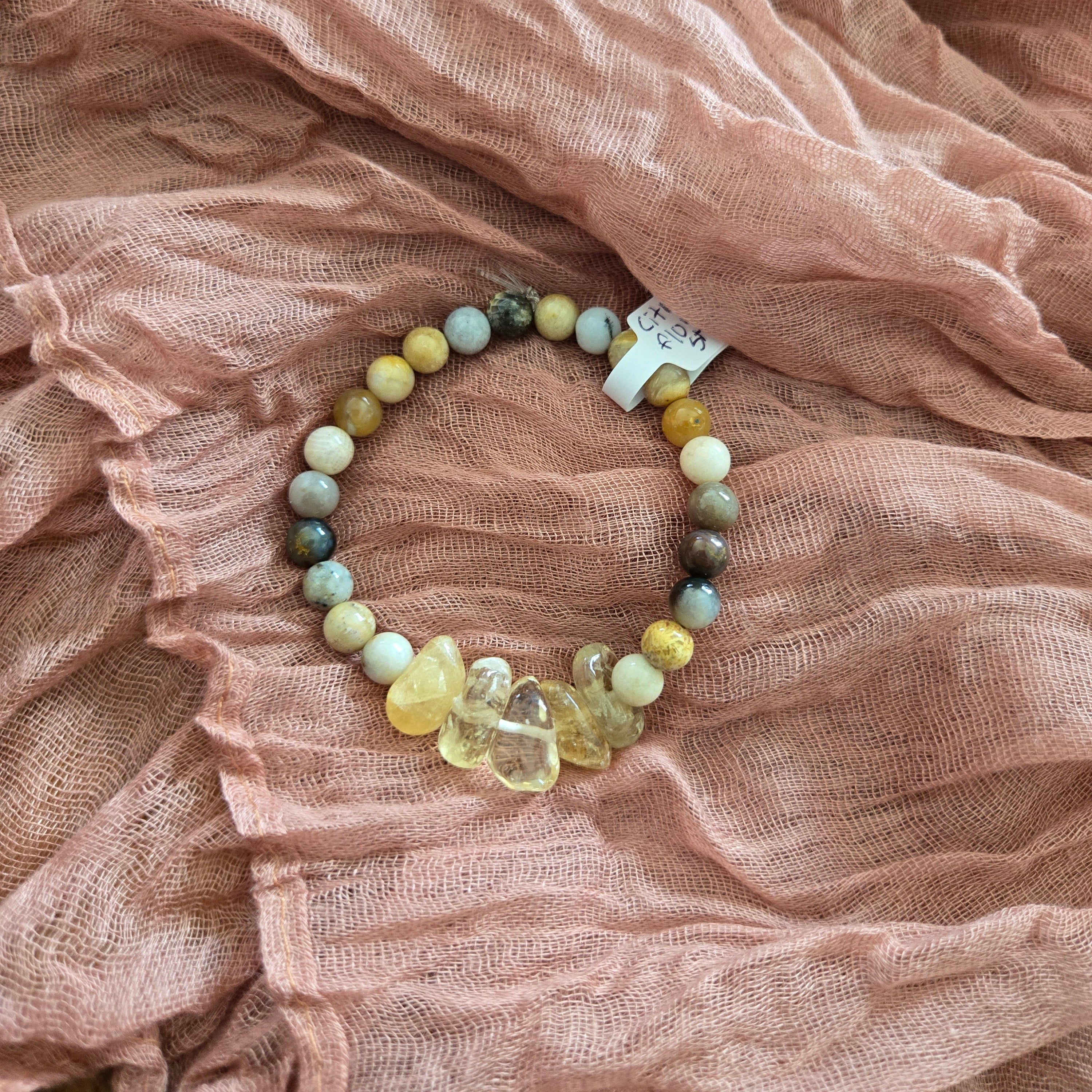 Flower Stone with Citrine Bracelet