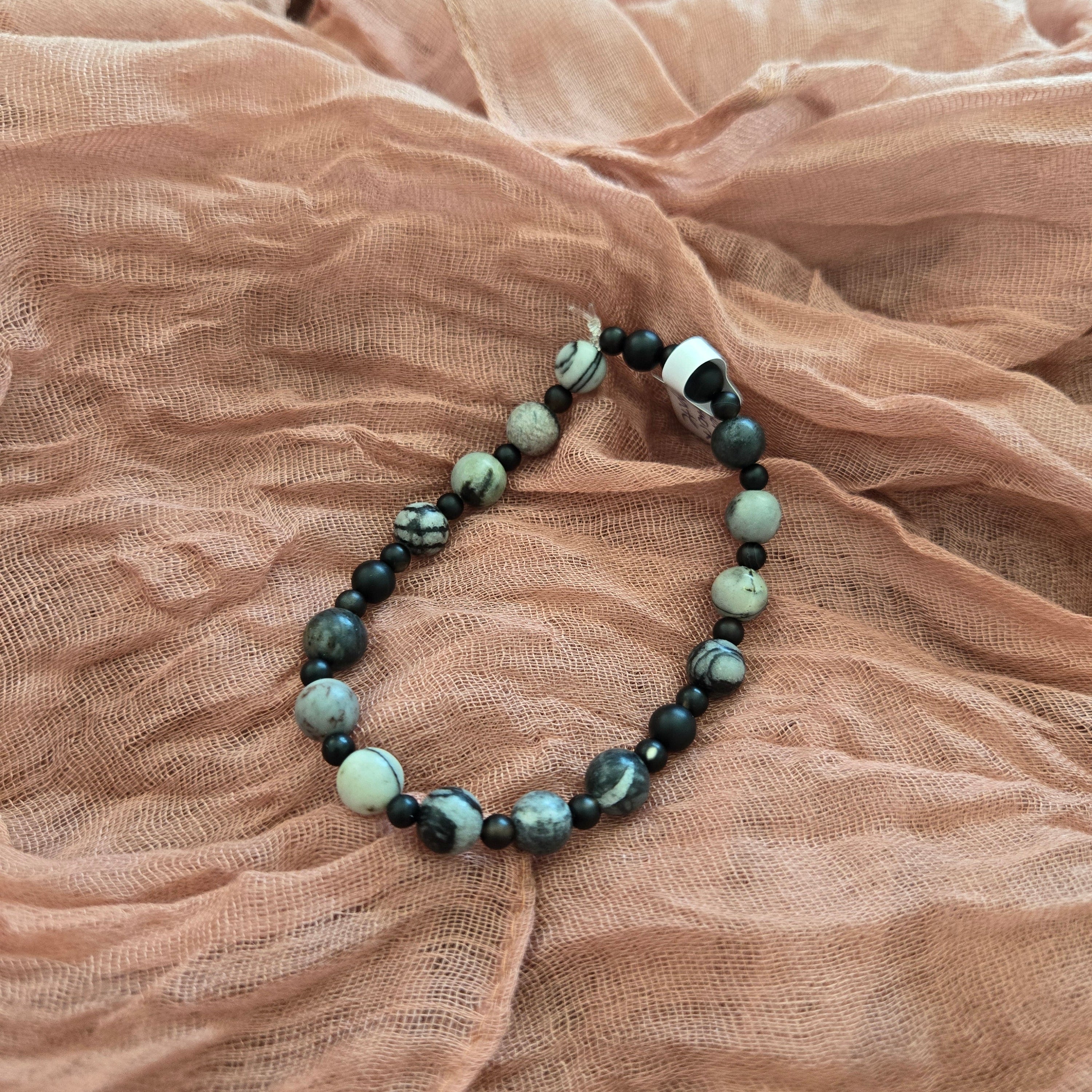 Black Network and Agate Bracelet