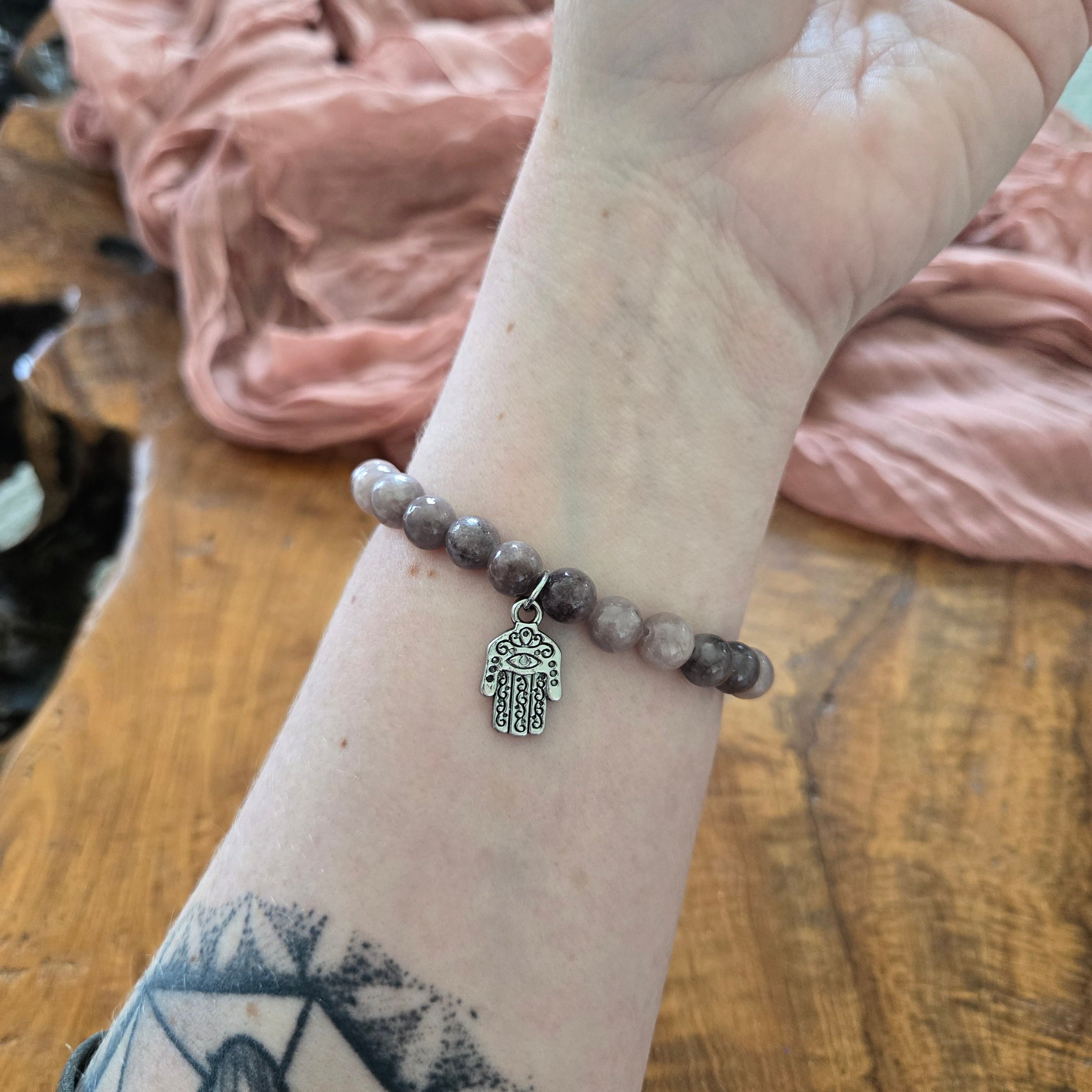 Purple Quartz Bracelet With Charm