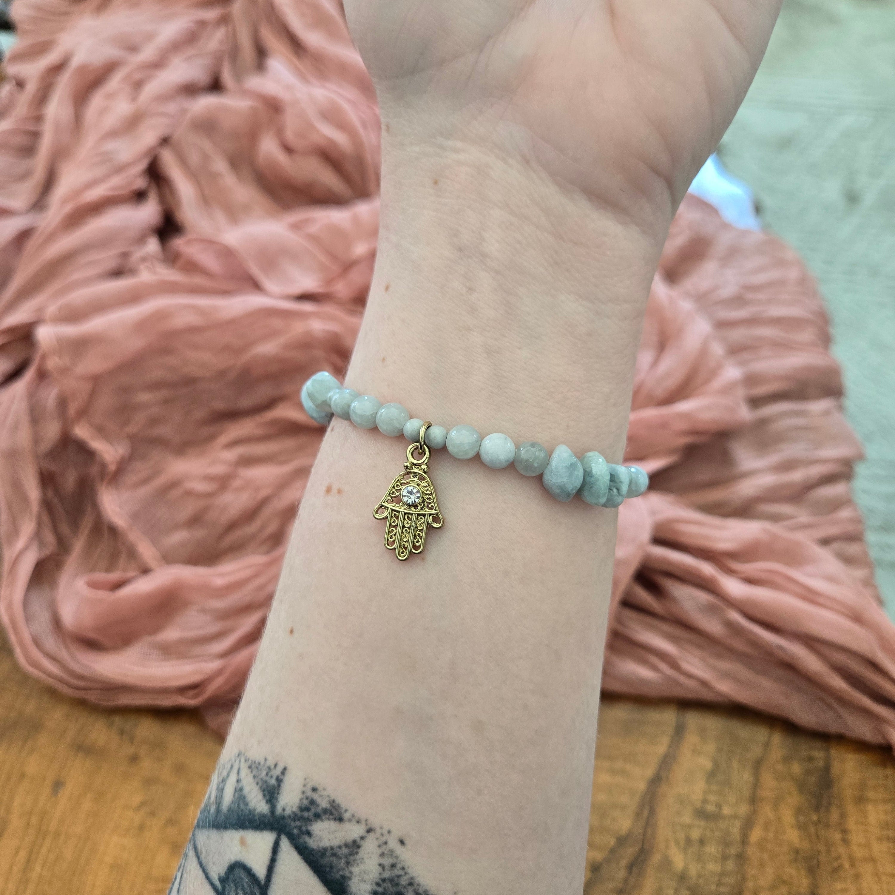 Blue Quartz Bracelet With Charm