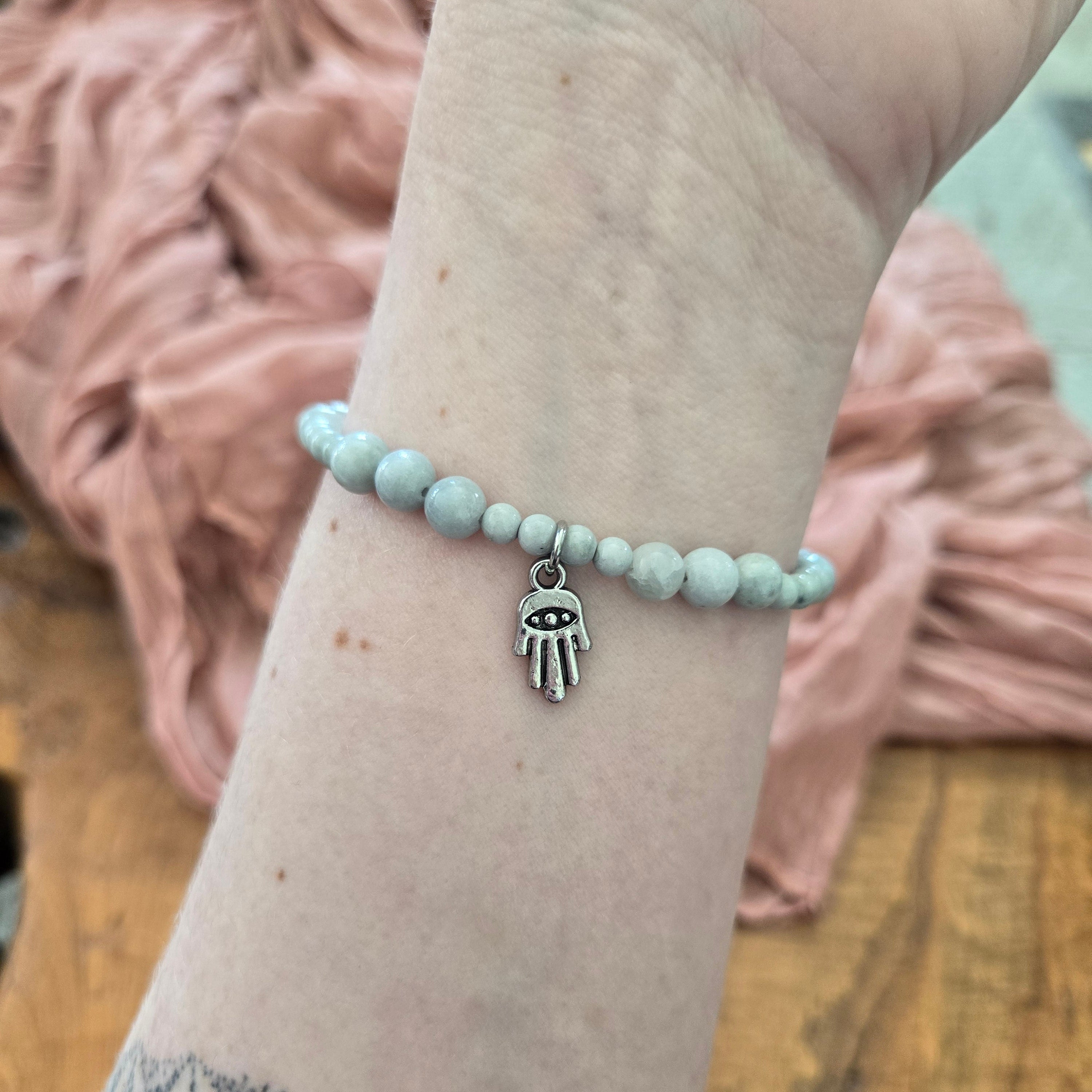 Blue Quartz Bracelet With Charm