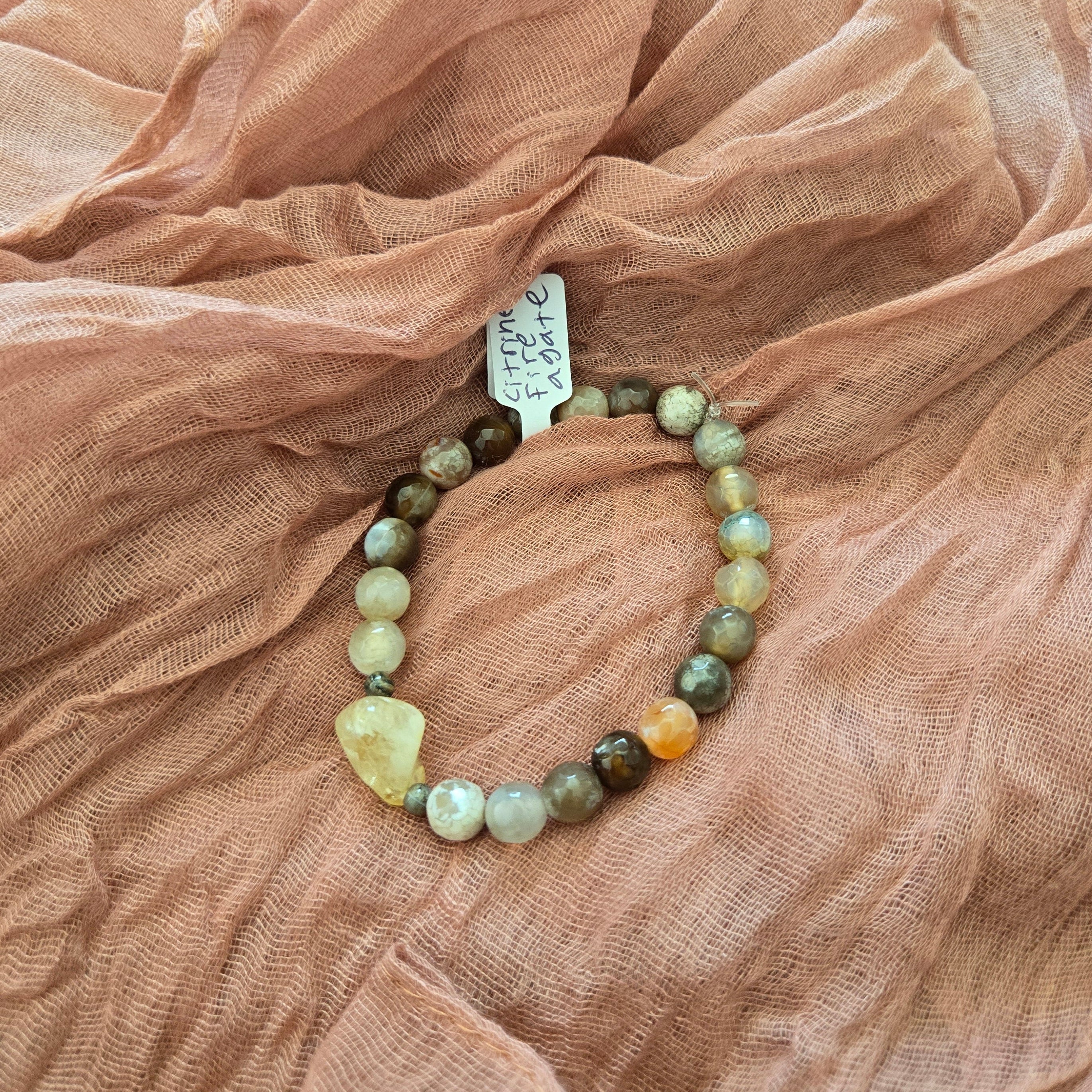 Flower Stone with Citrine Bracelet