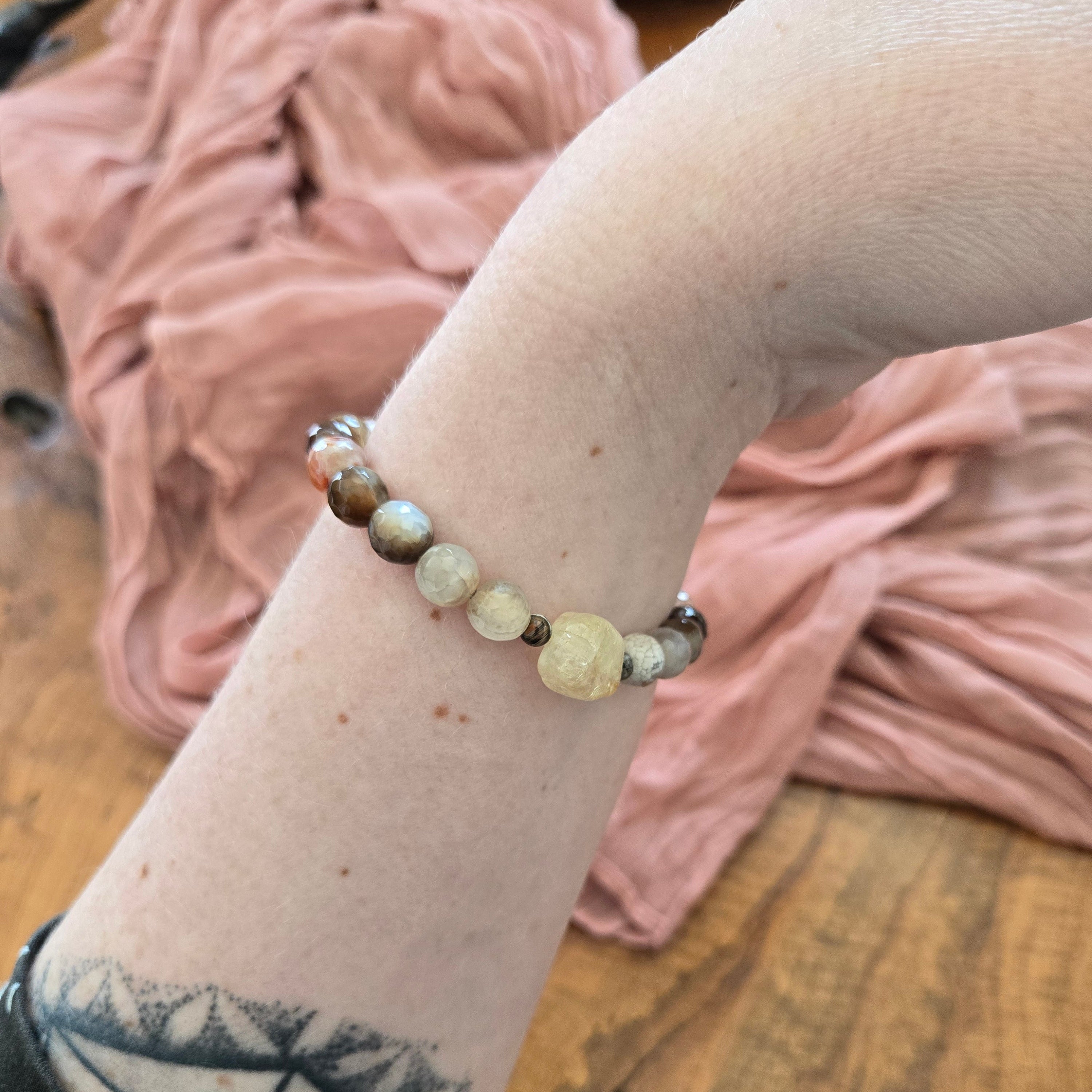 Flower Stone with Citrine Bracelet